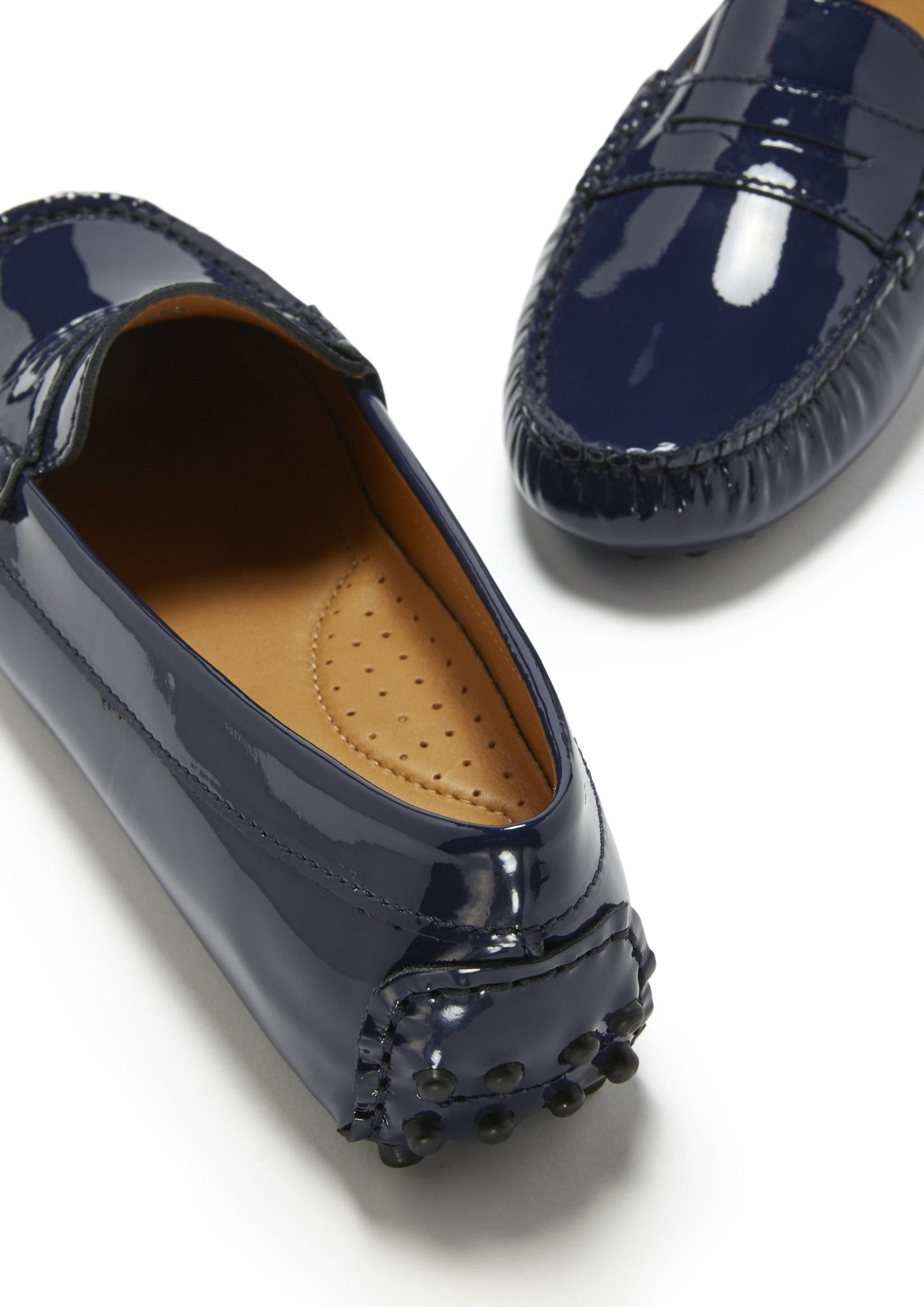 Penny Driving Loafers, navy blue patent leather - Hugs & Co.