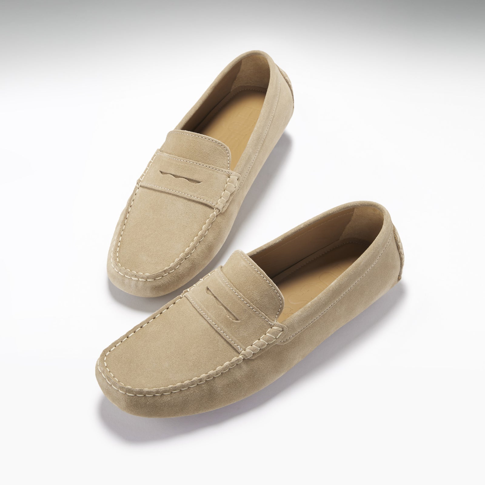 Penny Driving Loafer, taupefarbenes Wildleder