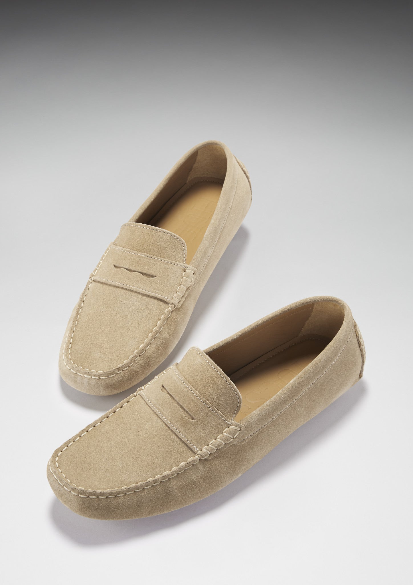 Penny Driving Loafer, taupefarbenes Wildleder