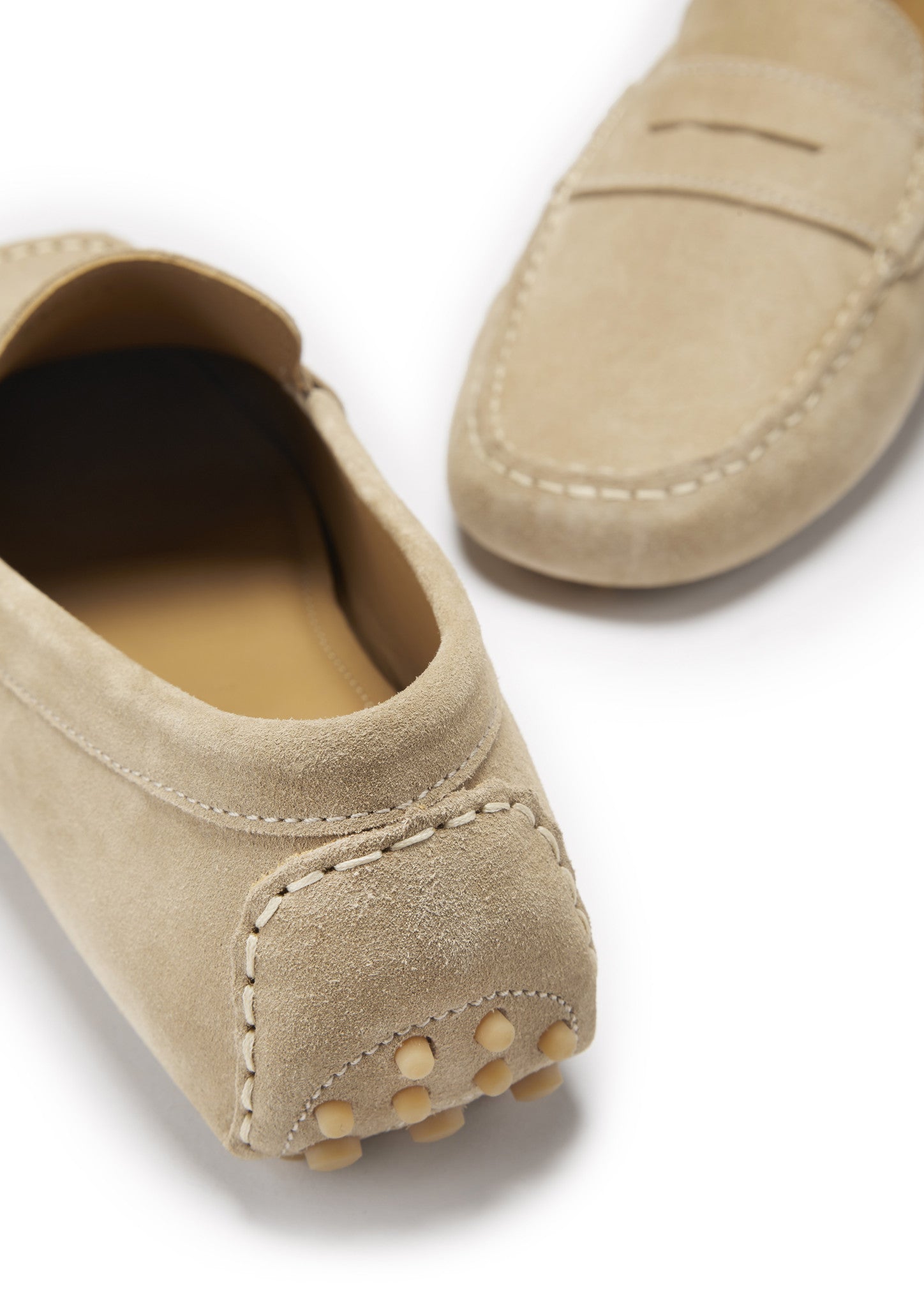 Penny Driving Loafer, taupefarbenes Wildleder