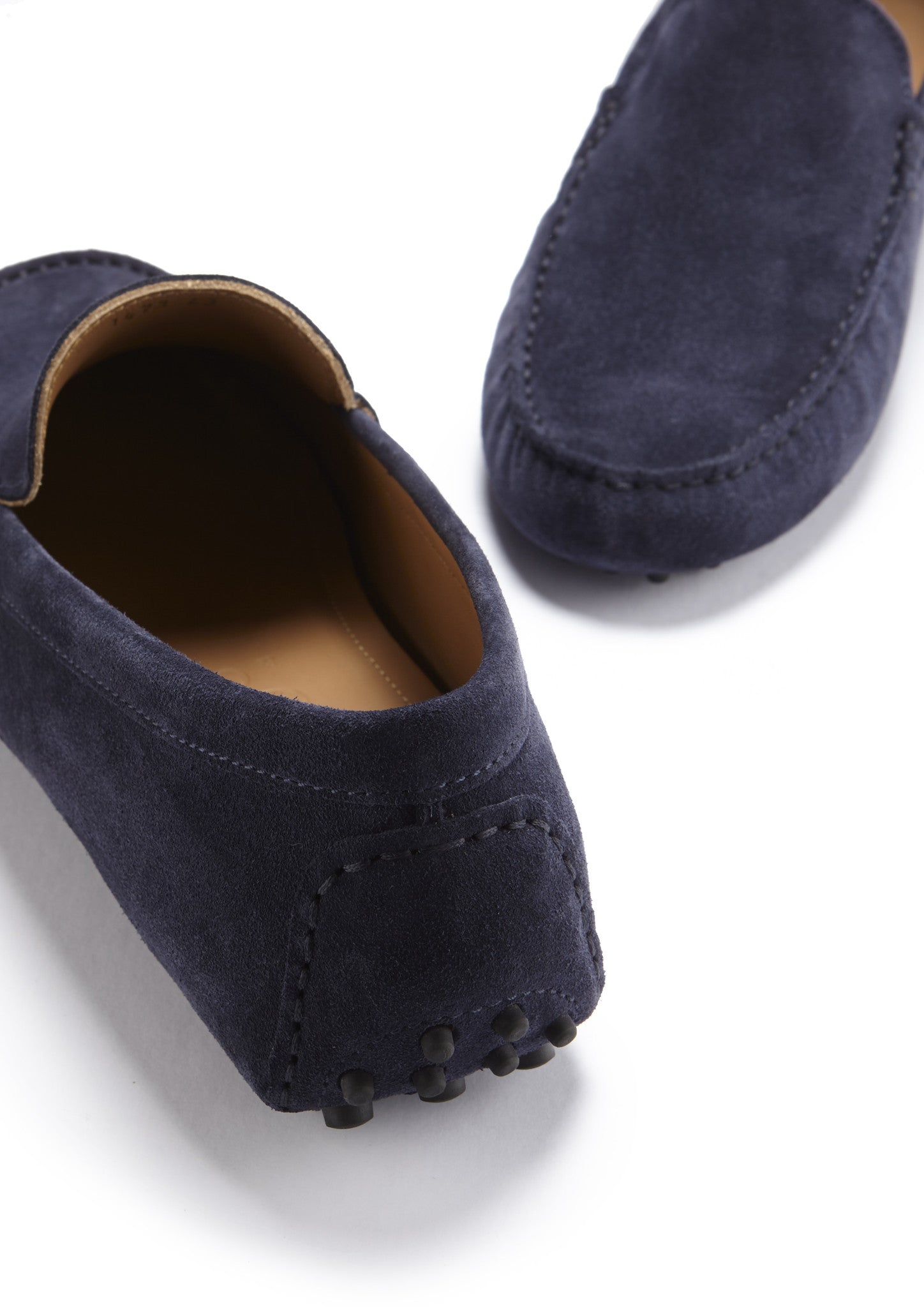 Driving Loafers Navy Suede Front and Back