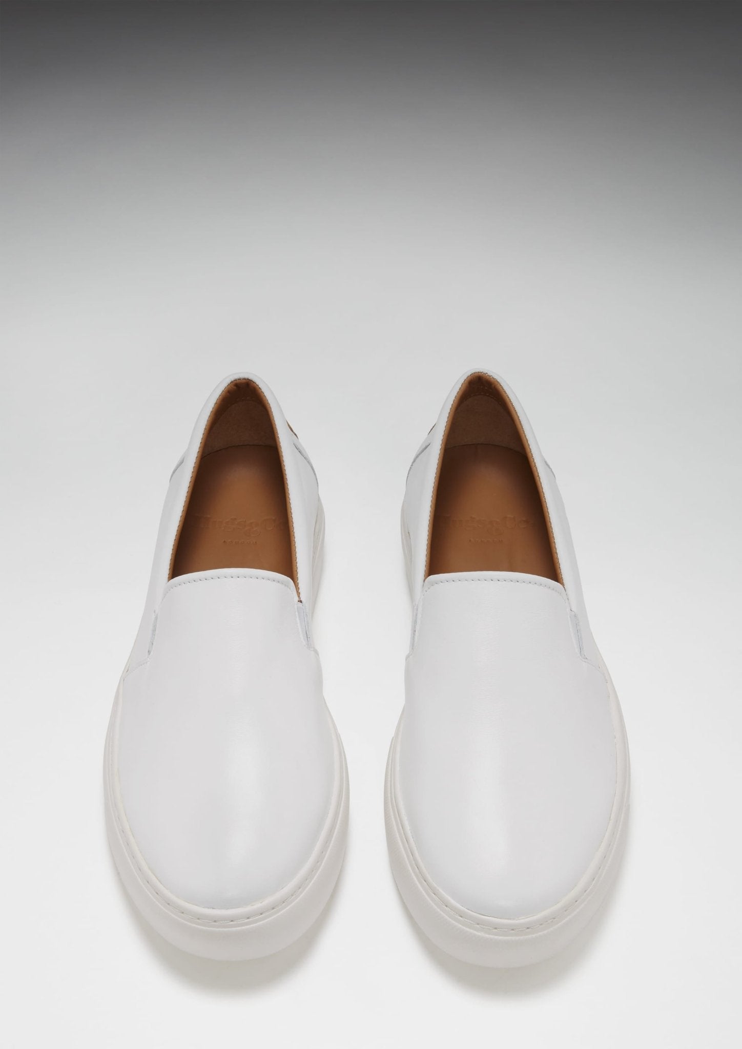 Slip-on Sneakers, white leather - Hugs & Co.