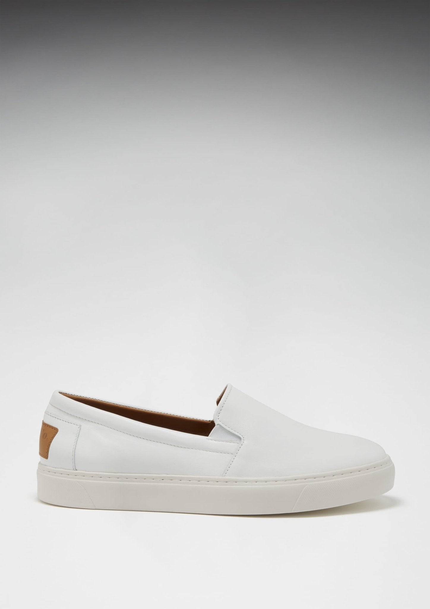 Slip-on Sneakers, white leather - Hugs & Co.