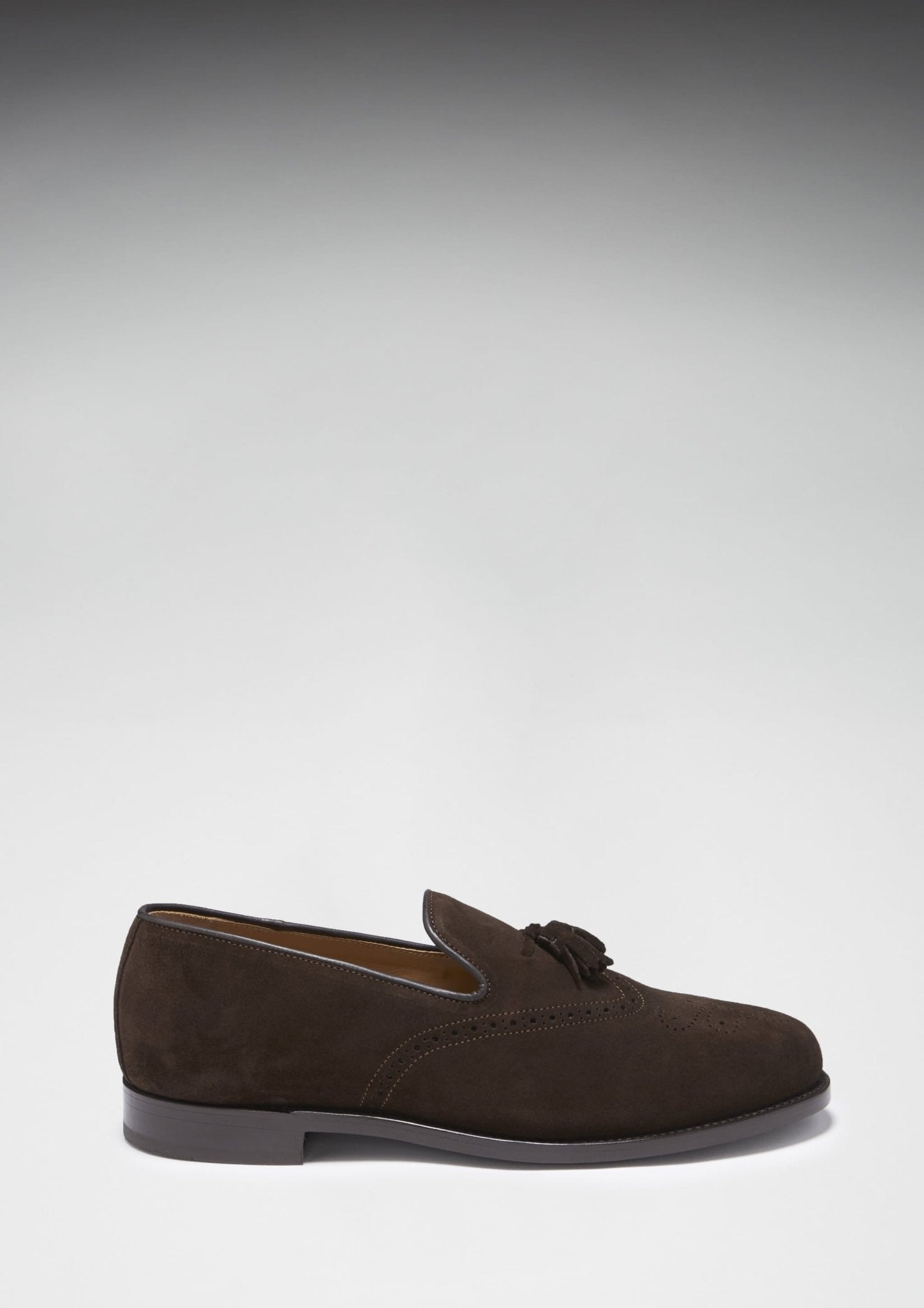 Brown Suede Tasselled Brogues, Welted Leather Sole - Hugs & Co.