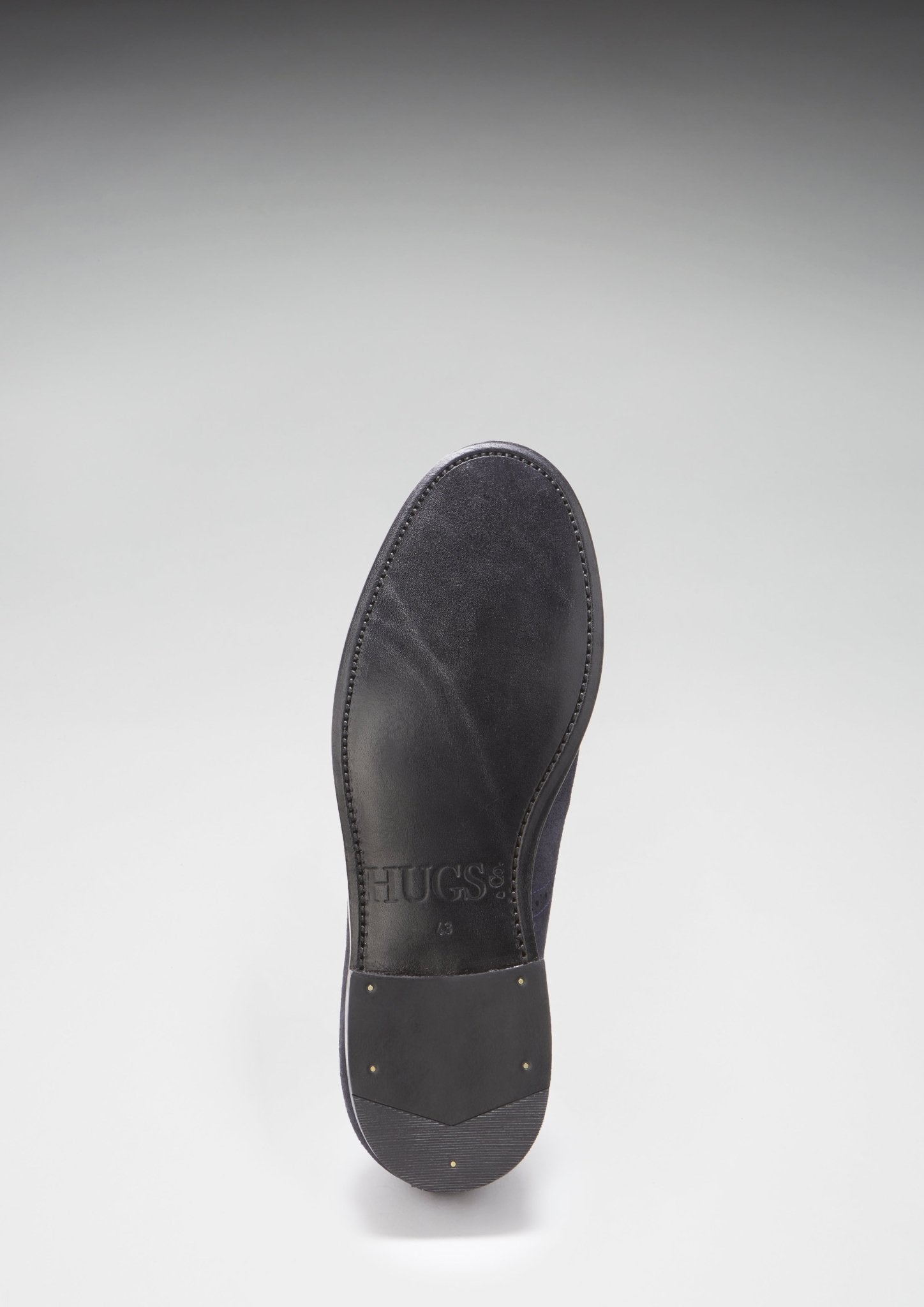 Navy Blue Suede Tasselled Brogues, Welted Leather Sole - Hugs & Co.