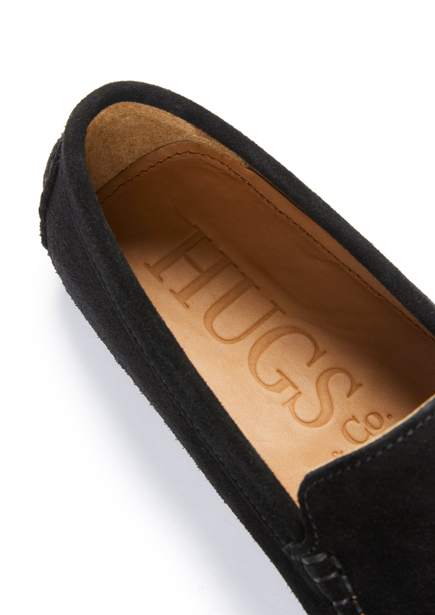 Tasselled Driving Loafers, black suede - Hugs & Co.