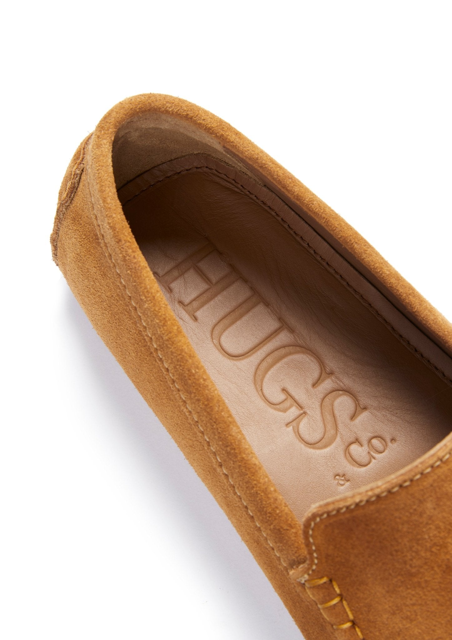 Tasselled Driving Loafers, tobacco suede - Hugs & Co.