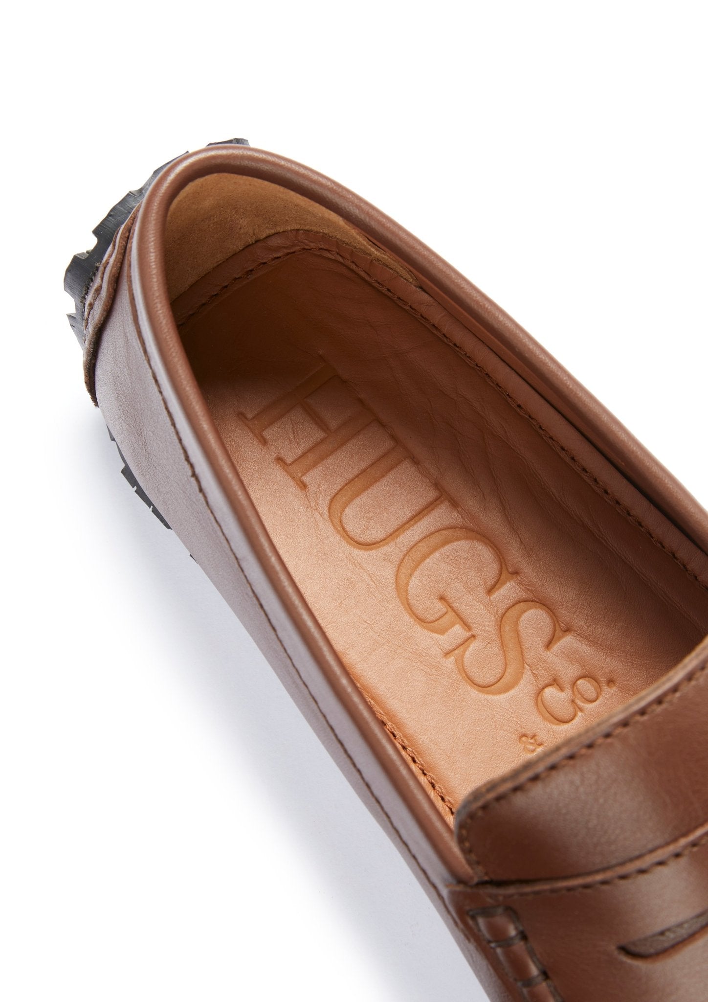 Tyre Sole Penny Driving Loafers, brown leather - Hugs & Co.