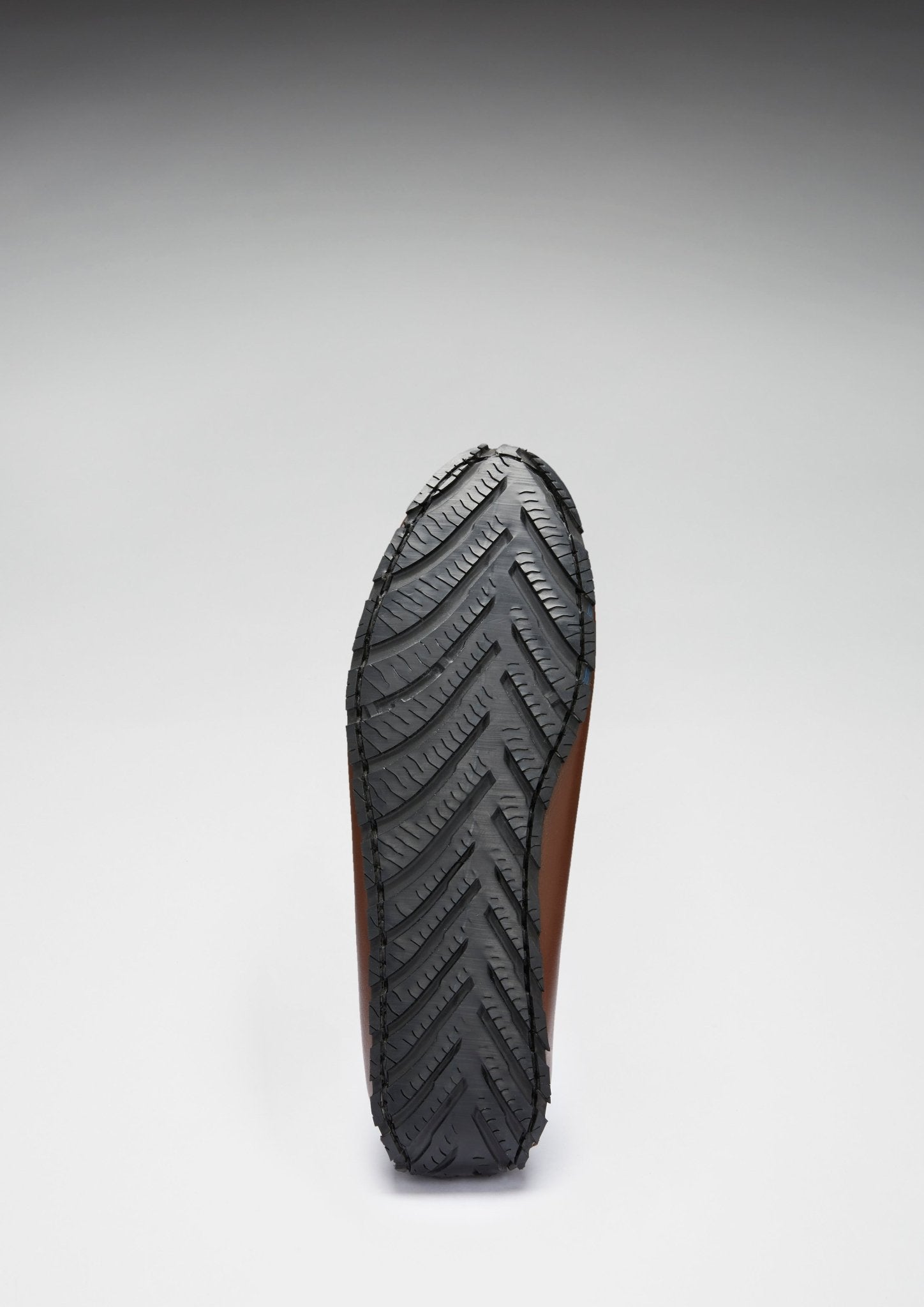 Tyre Sole Penny Driving Loafers, brown leather - Hugs & Co.