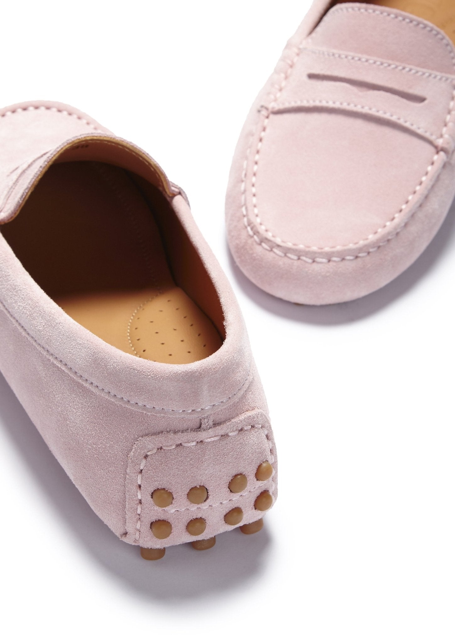 Women's Penny Driving Loafers, ice pink suede - Hugs & Co.