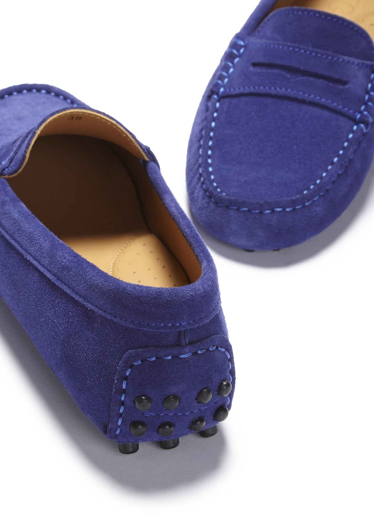 Women's Penny Driving Loafers, ink blue suede - Hugs & Co.