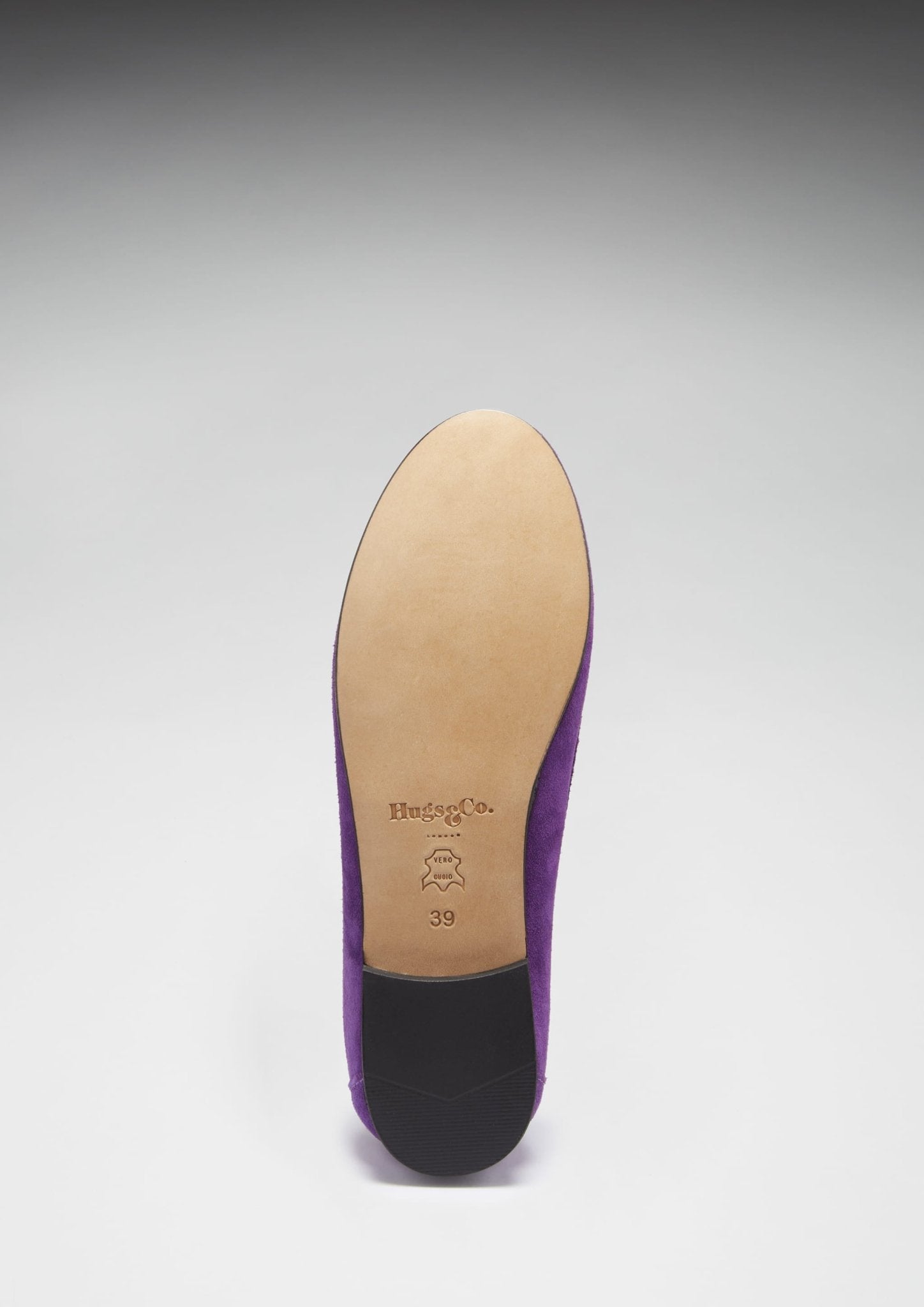 Women's Penny Loafers Leather Sole, purple suede - Hugs & Co.
