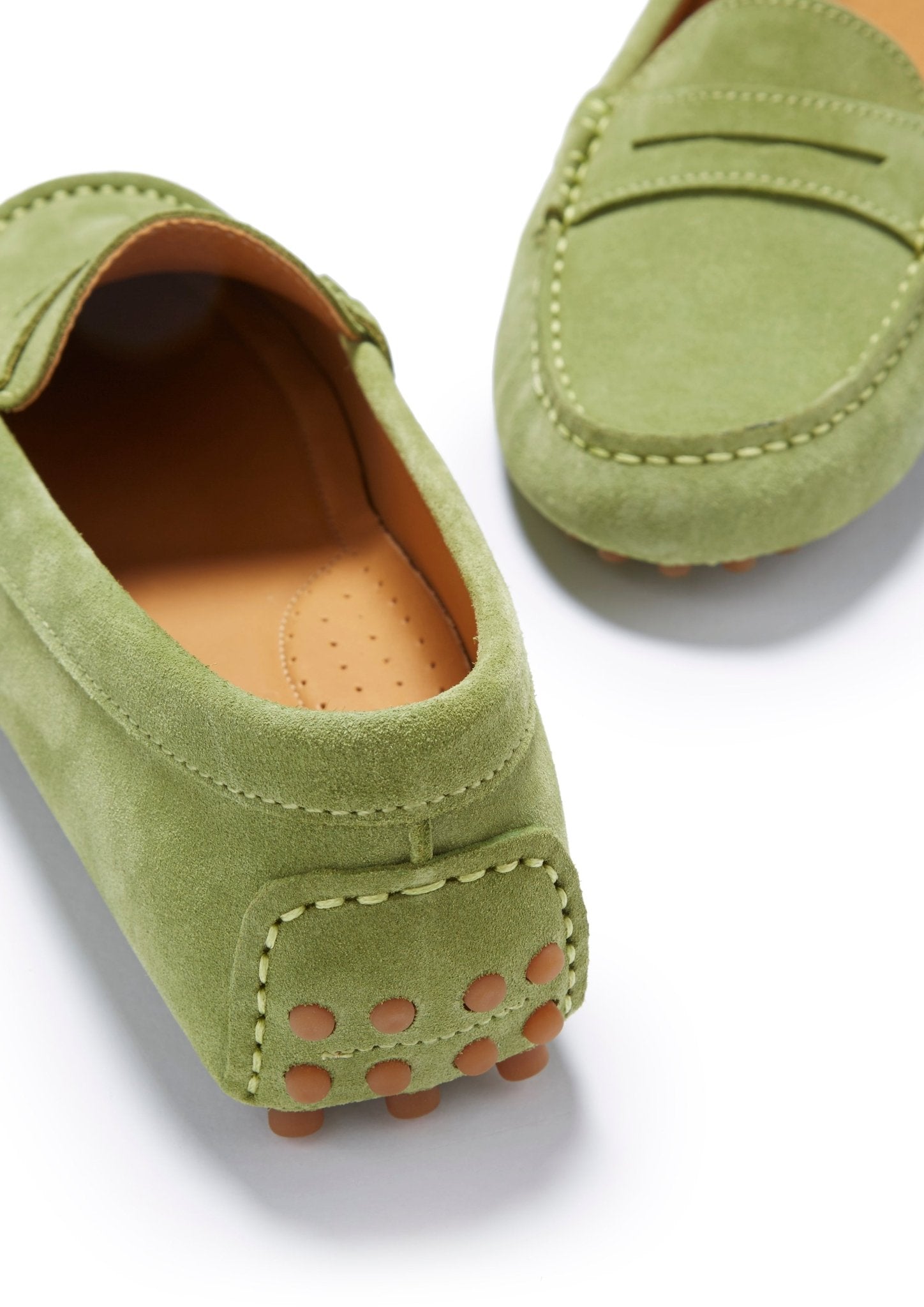 Women's Penny Driving Loafers, olive green - Hugs & Co.