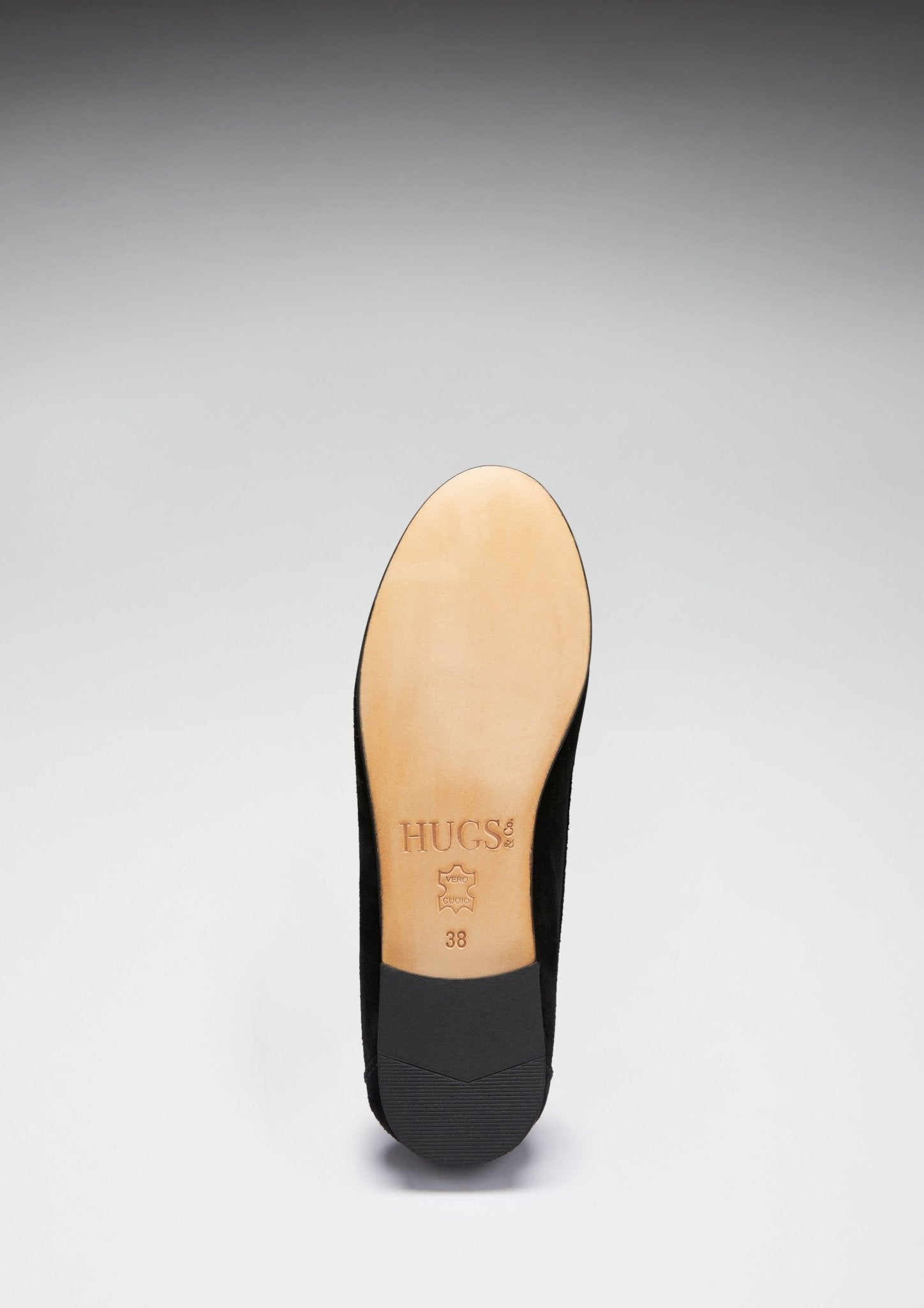 Women's Penny Loafers Leather Sole, black suede - Hugs & Co.