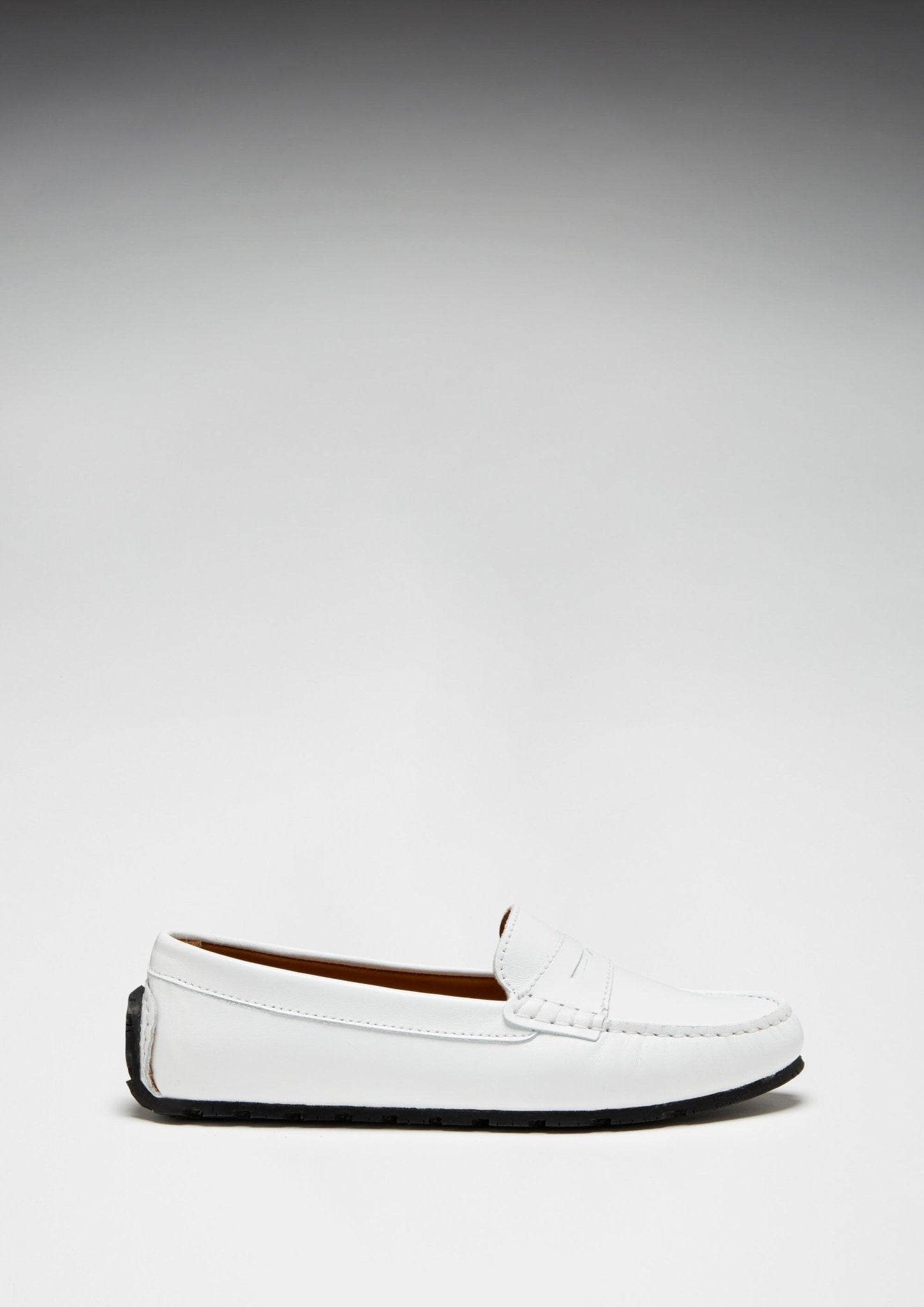 Women's Tyre Sole Penny Loafers, white leather