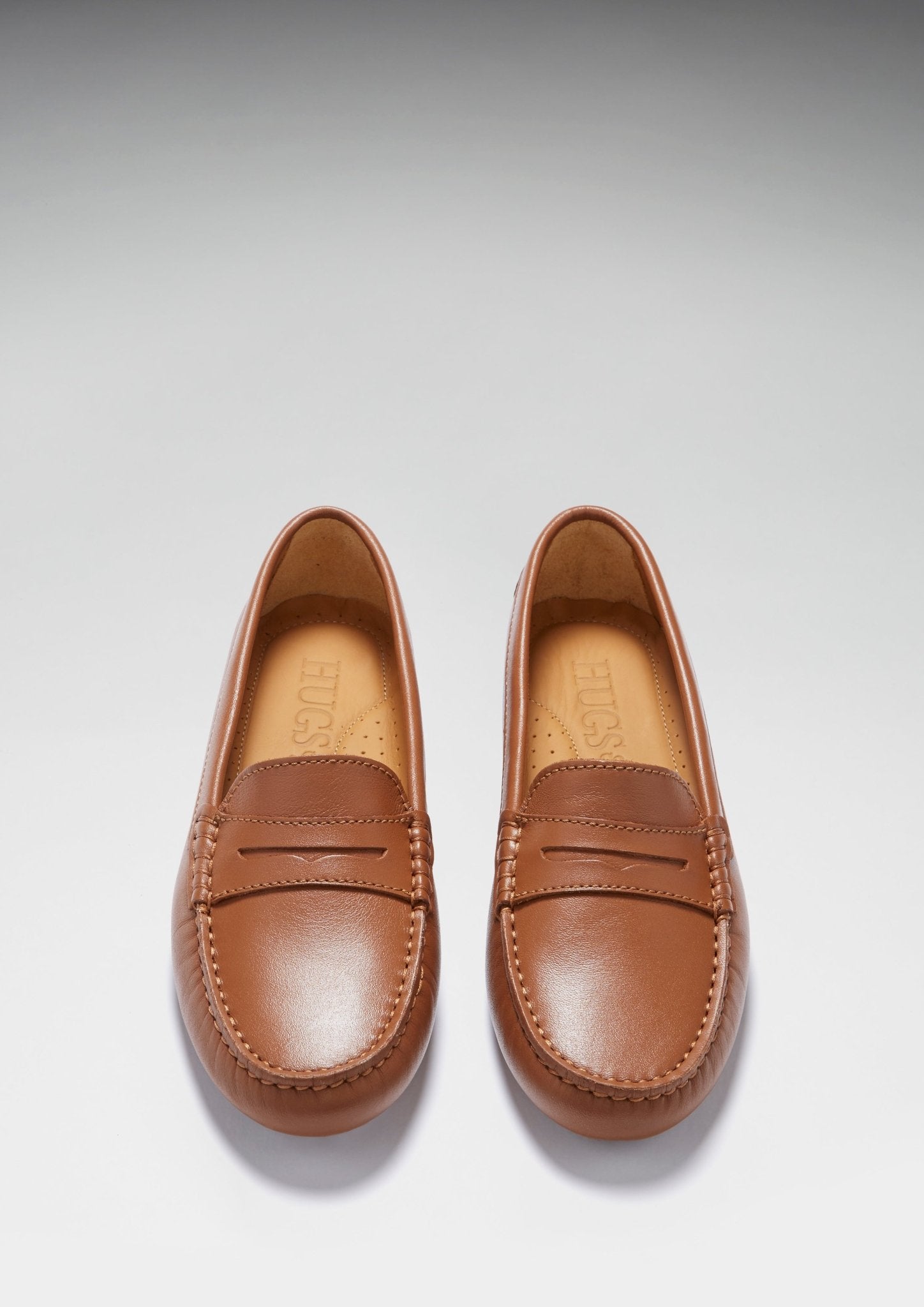 Women's Penny Driving Loafers, tan leather - Hugs & Co.