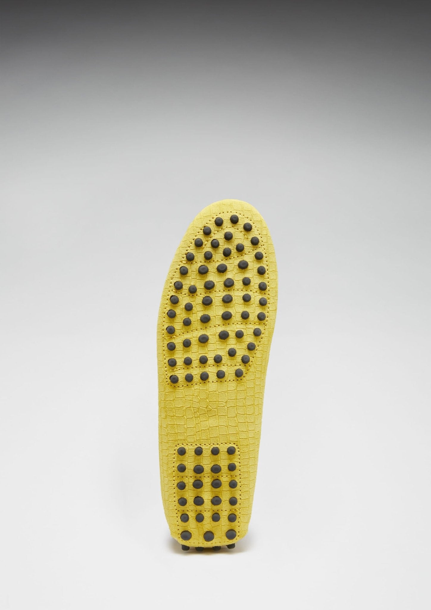 Women's Penny Driving Loafers, yellow embossed suede - Hugs & Co.