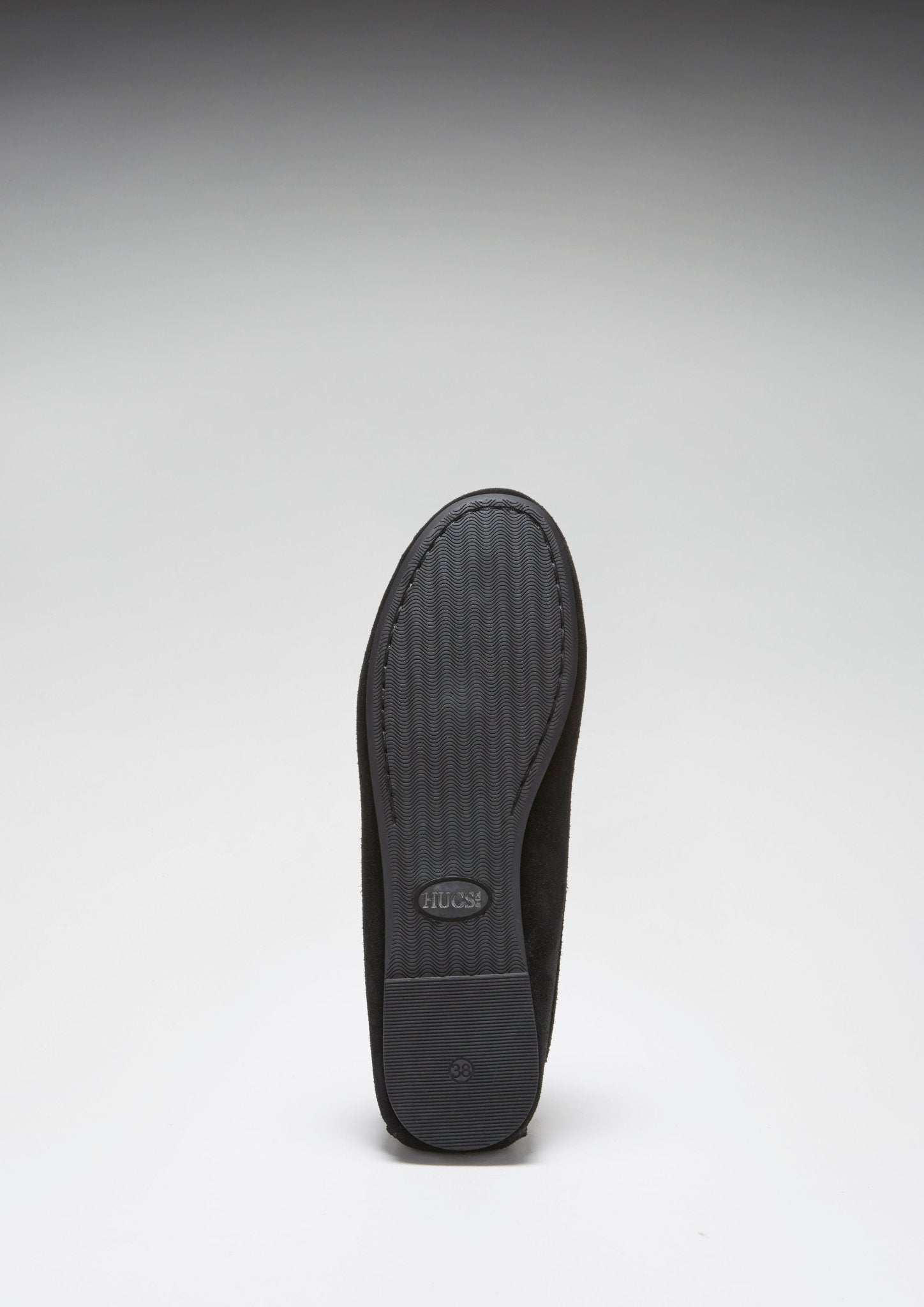 Women's Tasselled Driving Loafers Full Rubber Sole, black suede - Hugs & Co.