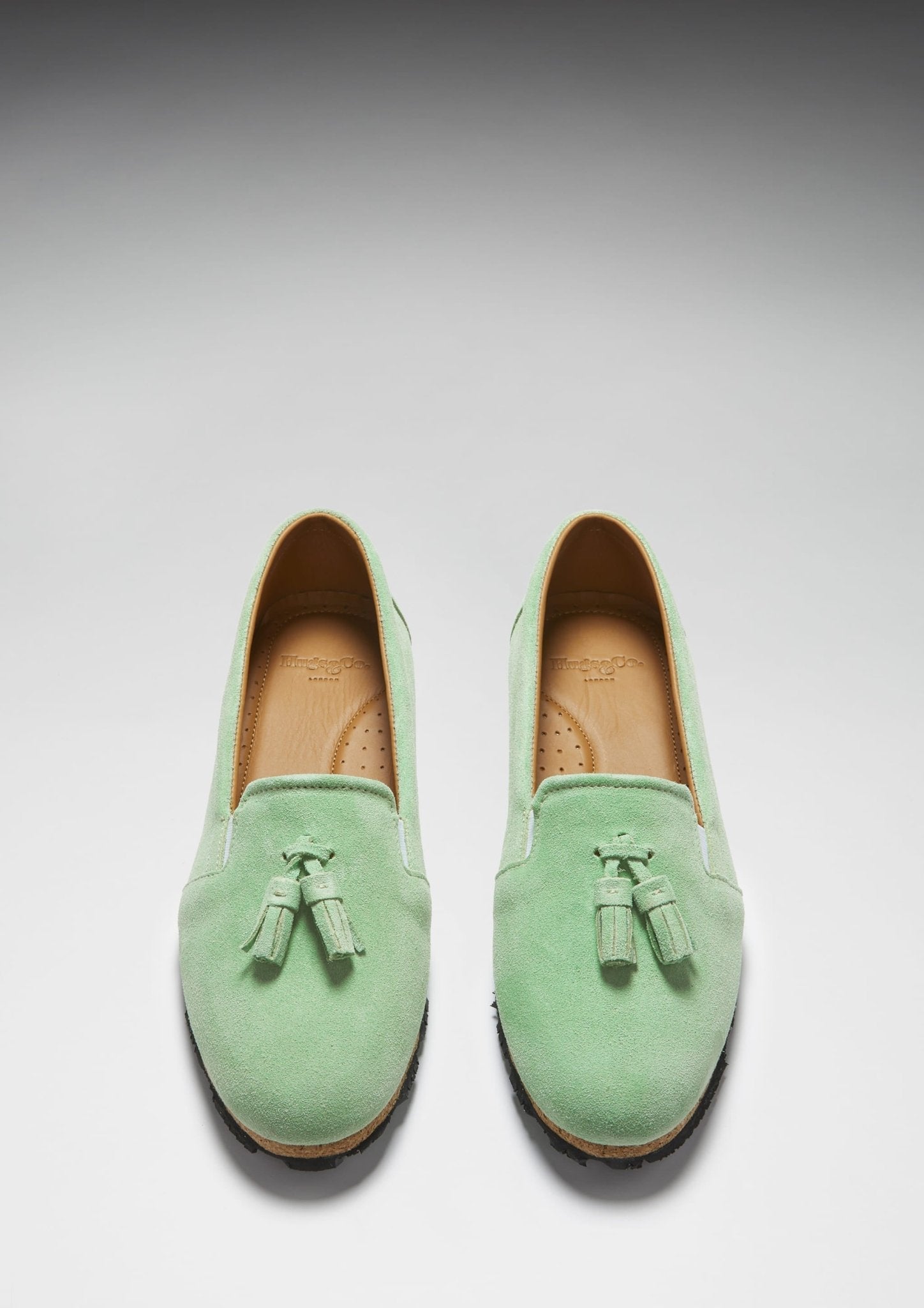Women's Tasselled Espadrilles, lagoon green suede - Hugs & Co.