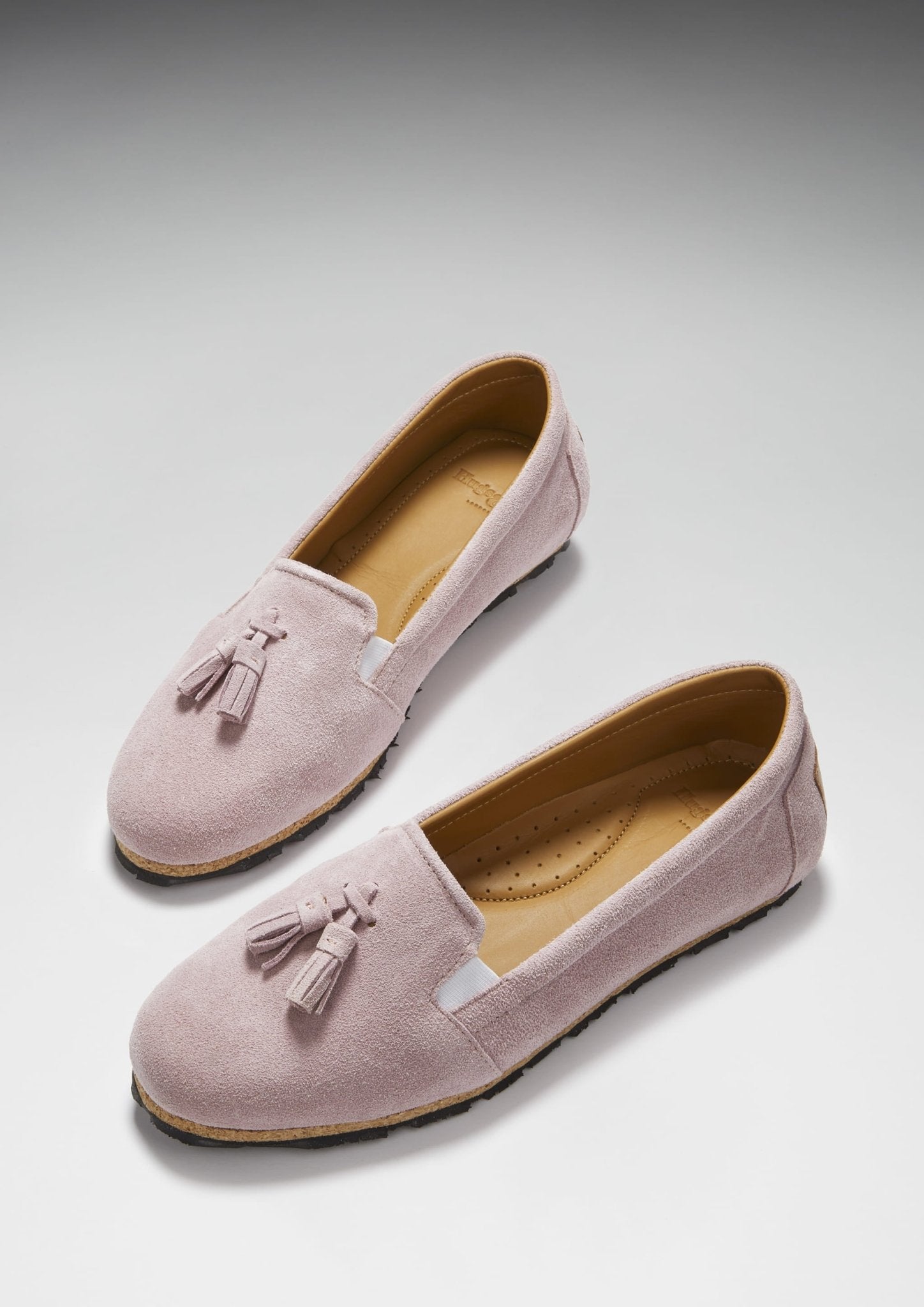 Women's Tasselled Espadrilles, powder pink suede - Hugs & Co.