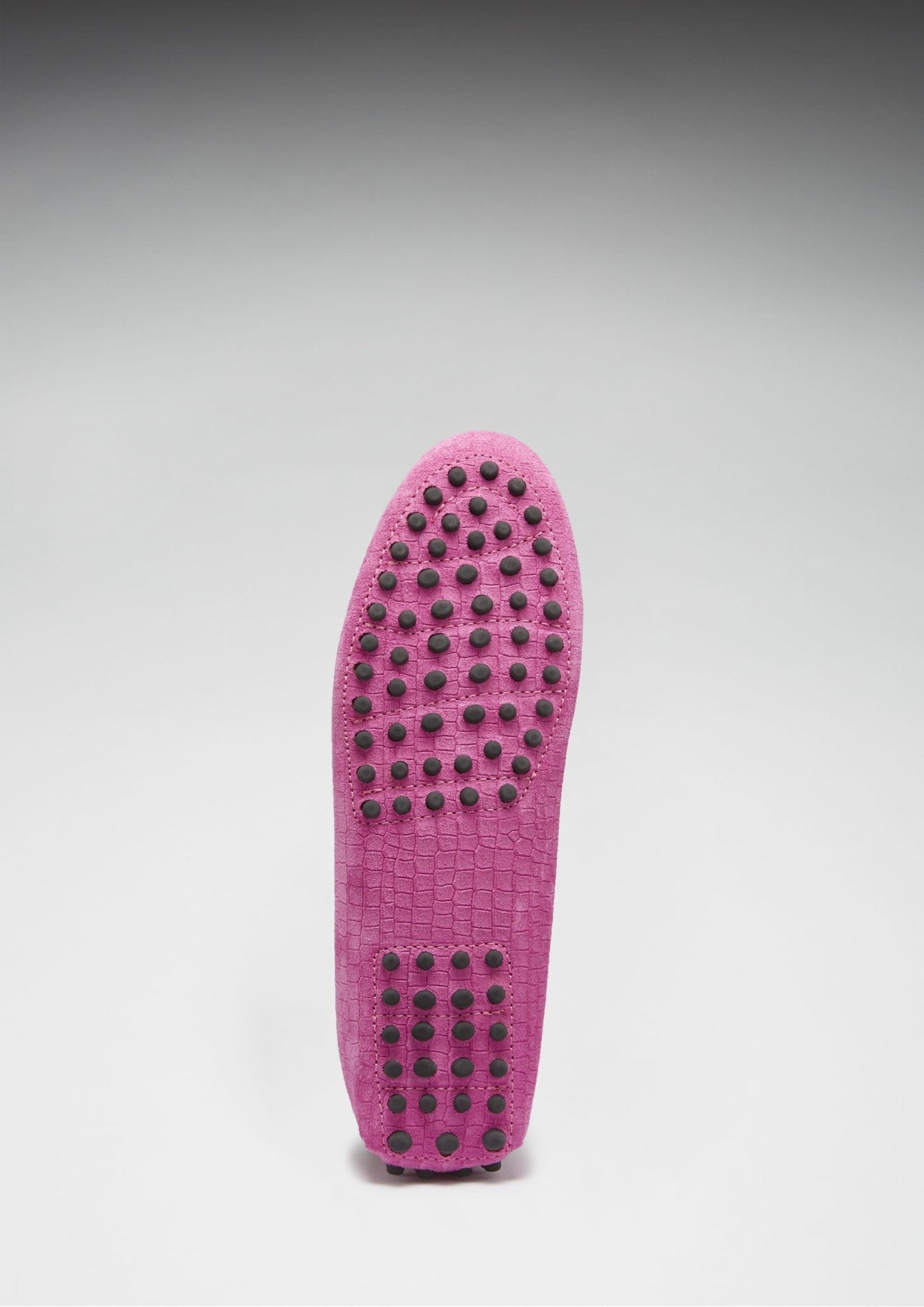 Women's Tasselled Driving Loafers, pink embossed suede - Hugs & Co.