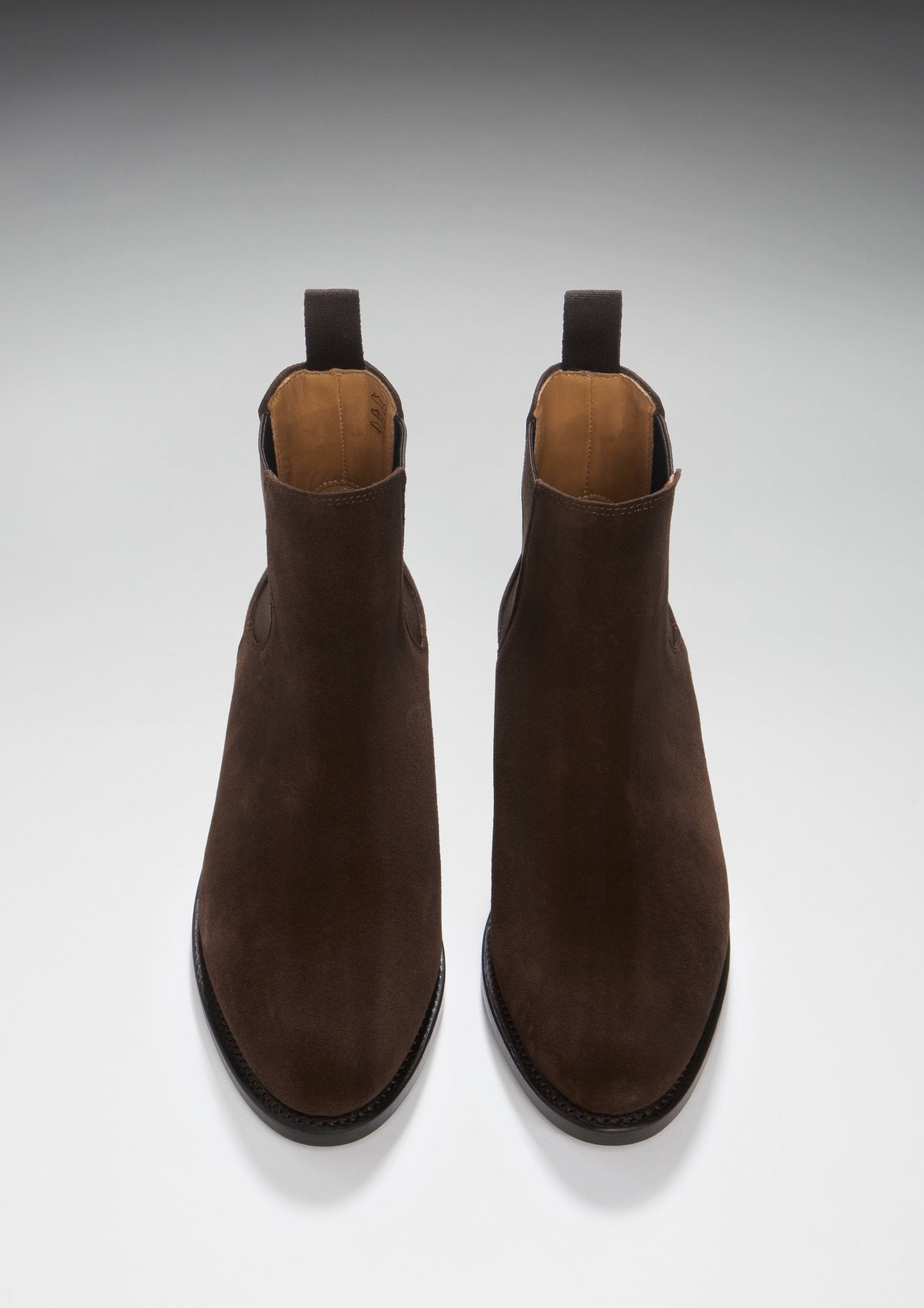 Women's Brown Suede Chelsea Boots, Welted Leather Sole - Hugs & Co.