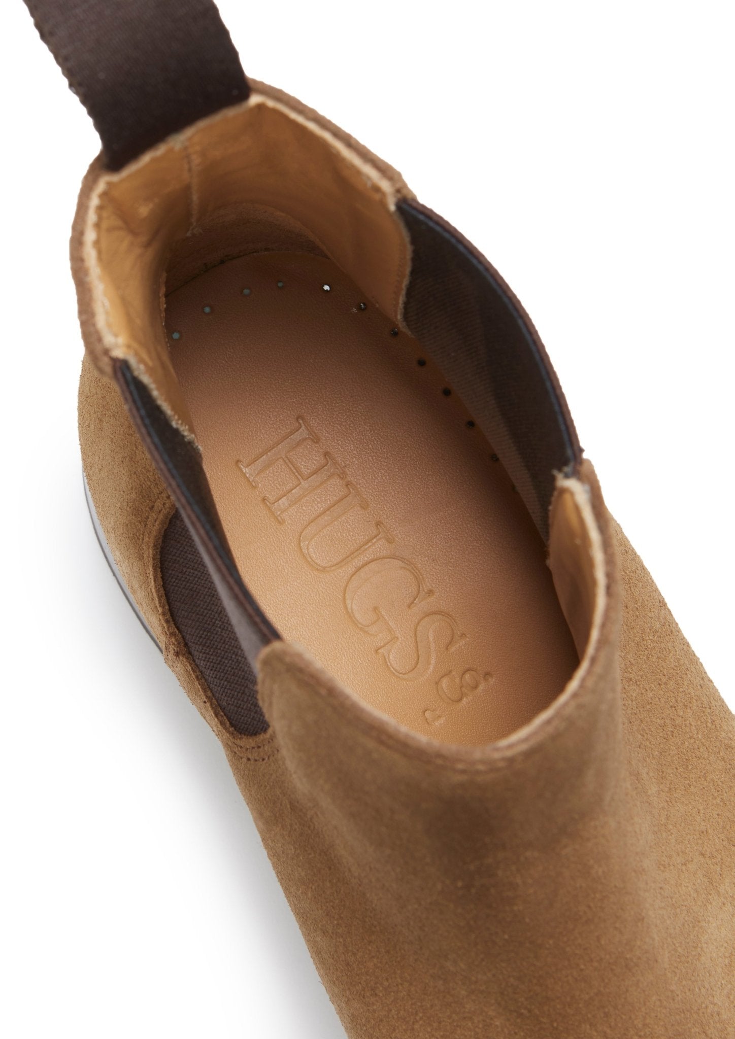 Women's Tobacco Suede Chelsea Boots, Welted Leather Sole - Hugs & Co.