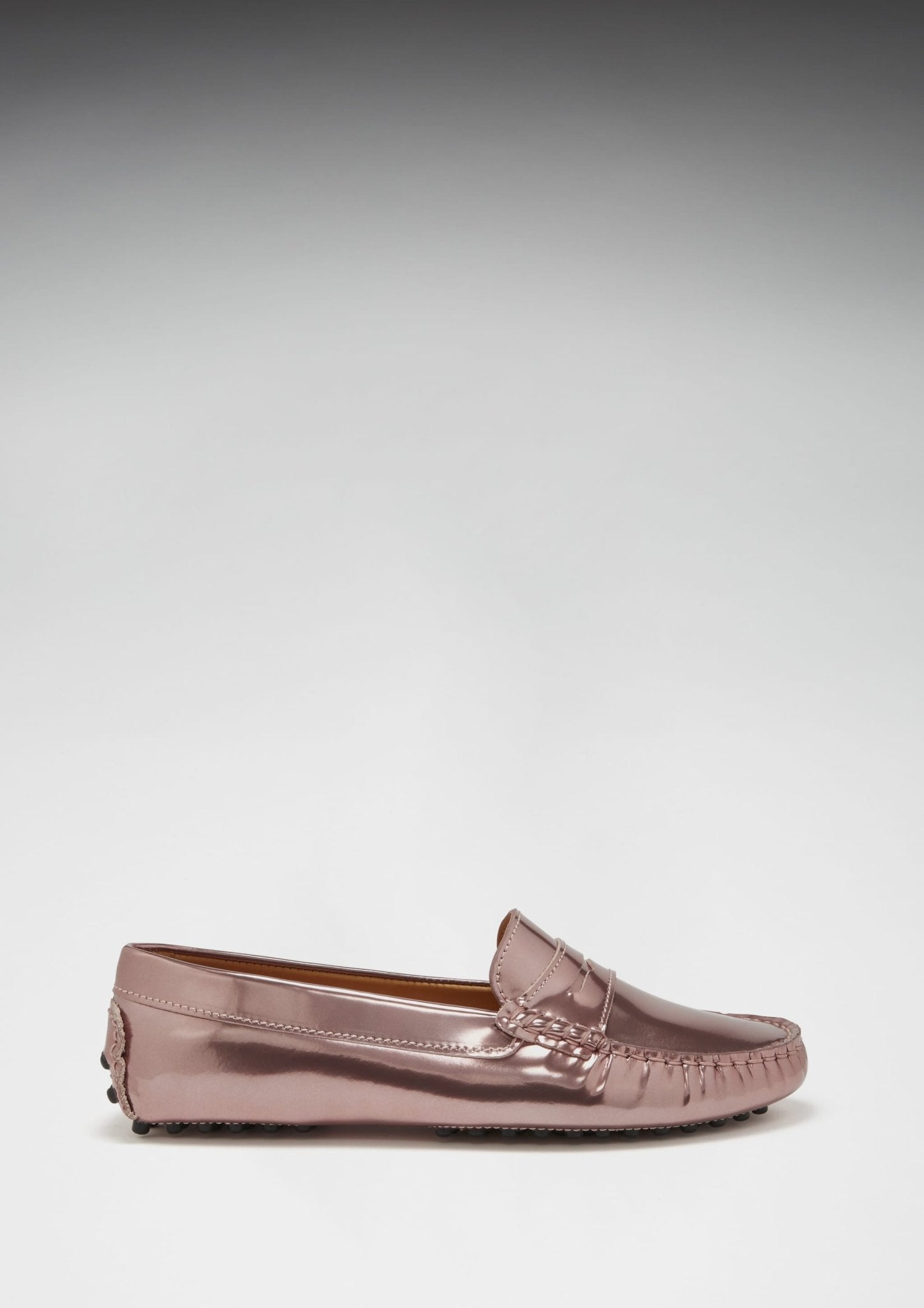 Women's Penny Driving Loafers, rose gold patent leather - Hugs & Co.