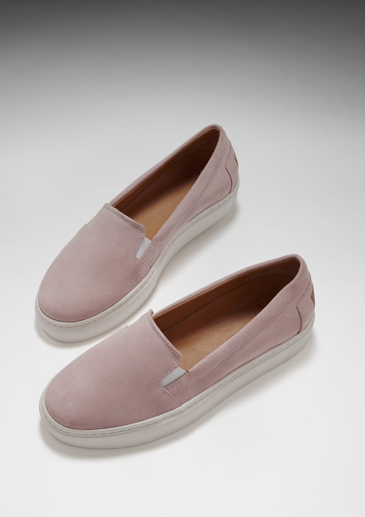 Women's Slip-On Sneakers, ice pink suede - Hugs & Co.