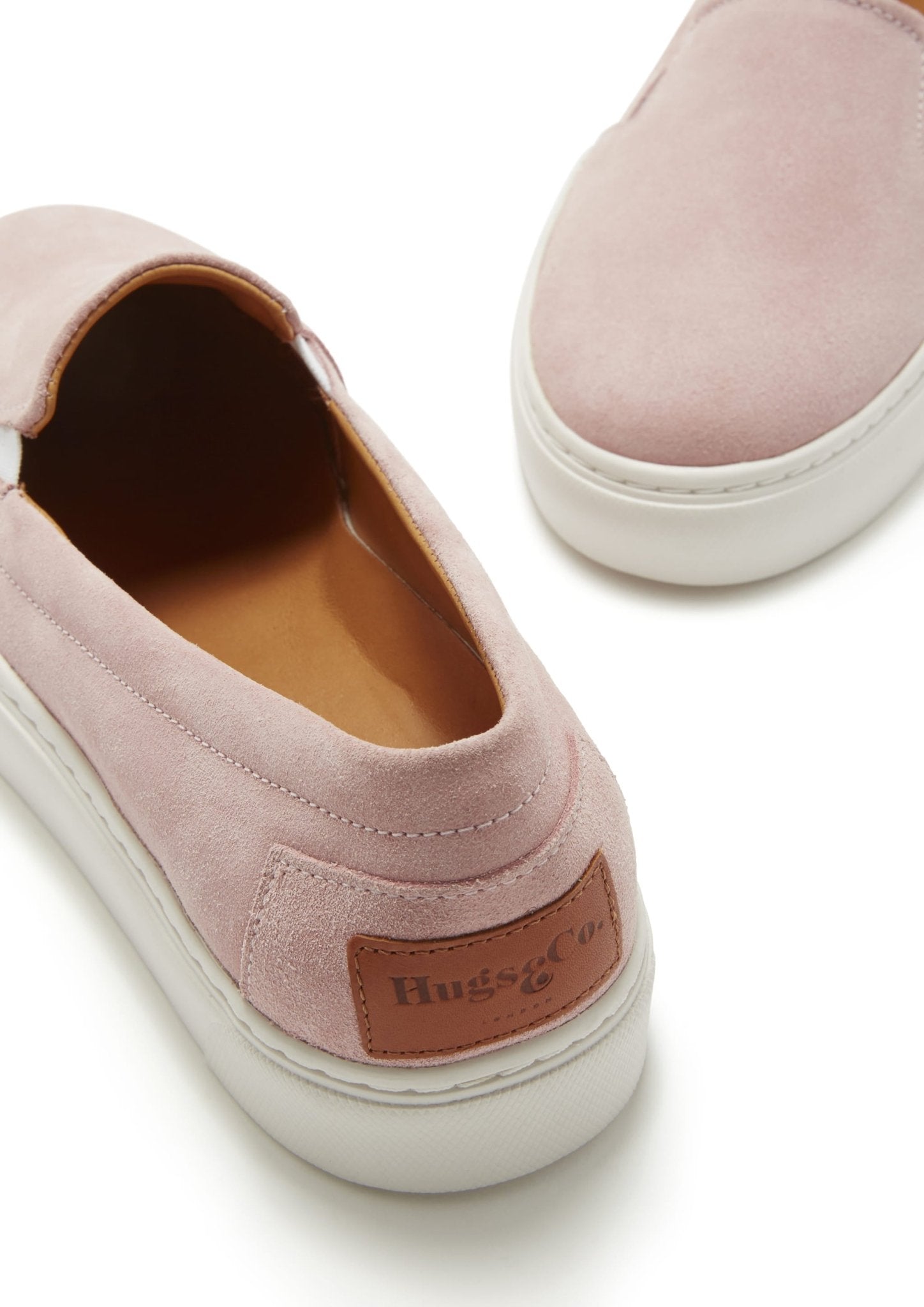 Women's Slip-On Sneakers, ice pink suede - Hugs & Co.