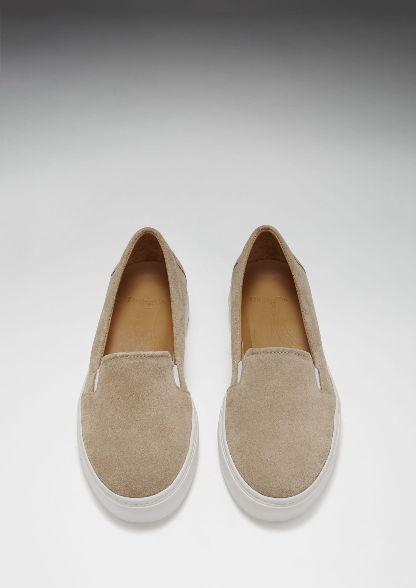 Women's Slip-On Sneakers, taupe suede - Hugs & Co.