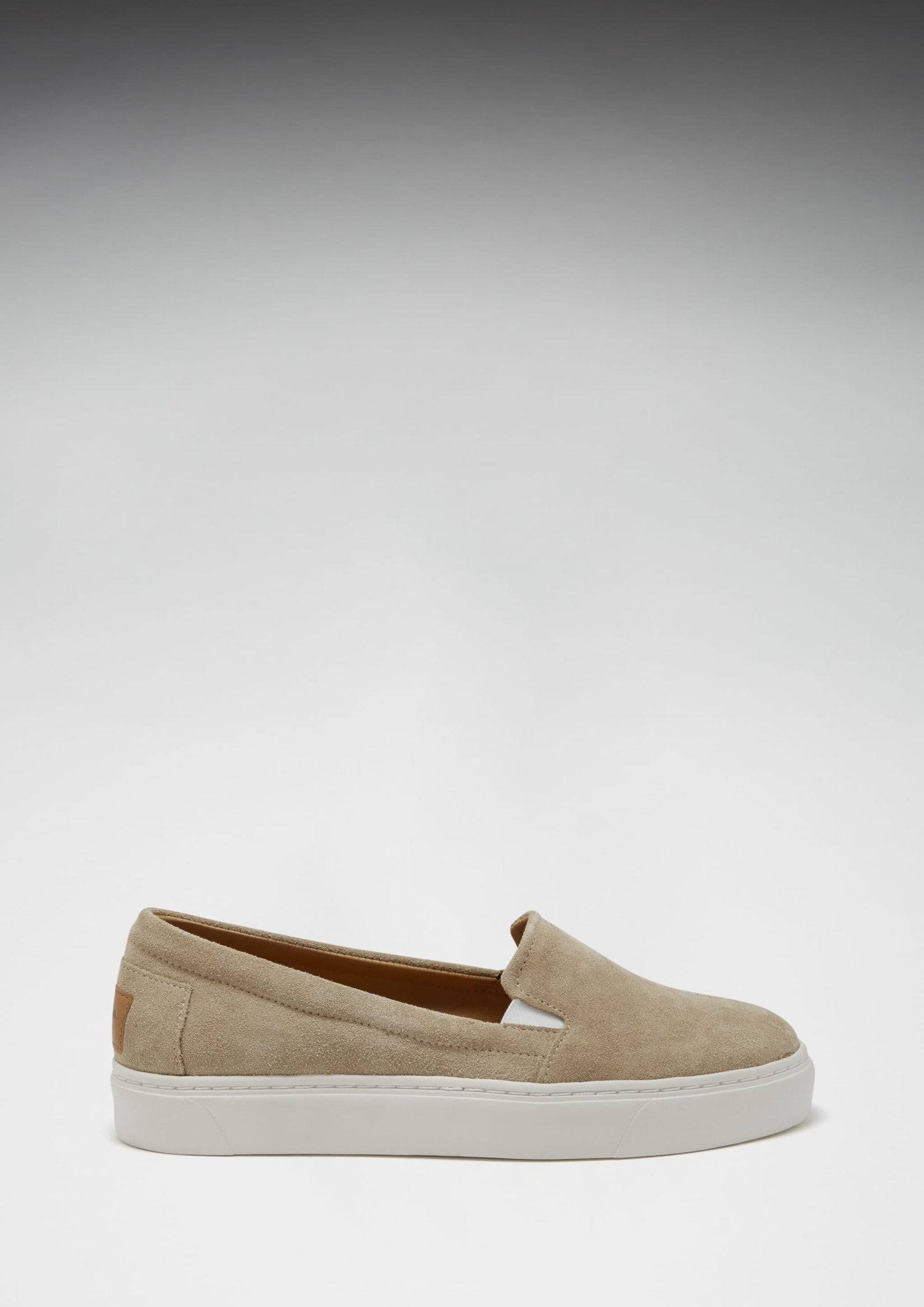 Women's Slip-On Sneakers, taupe suede - Hugs & Co.