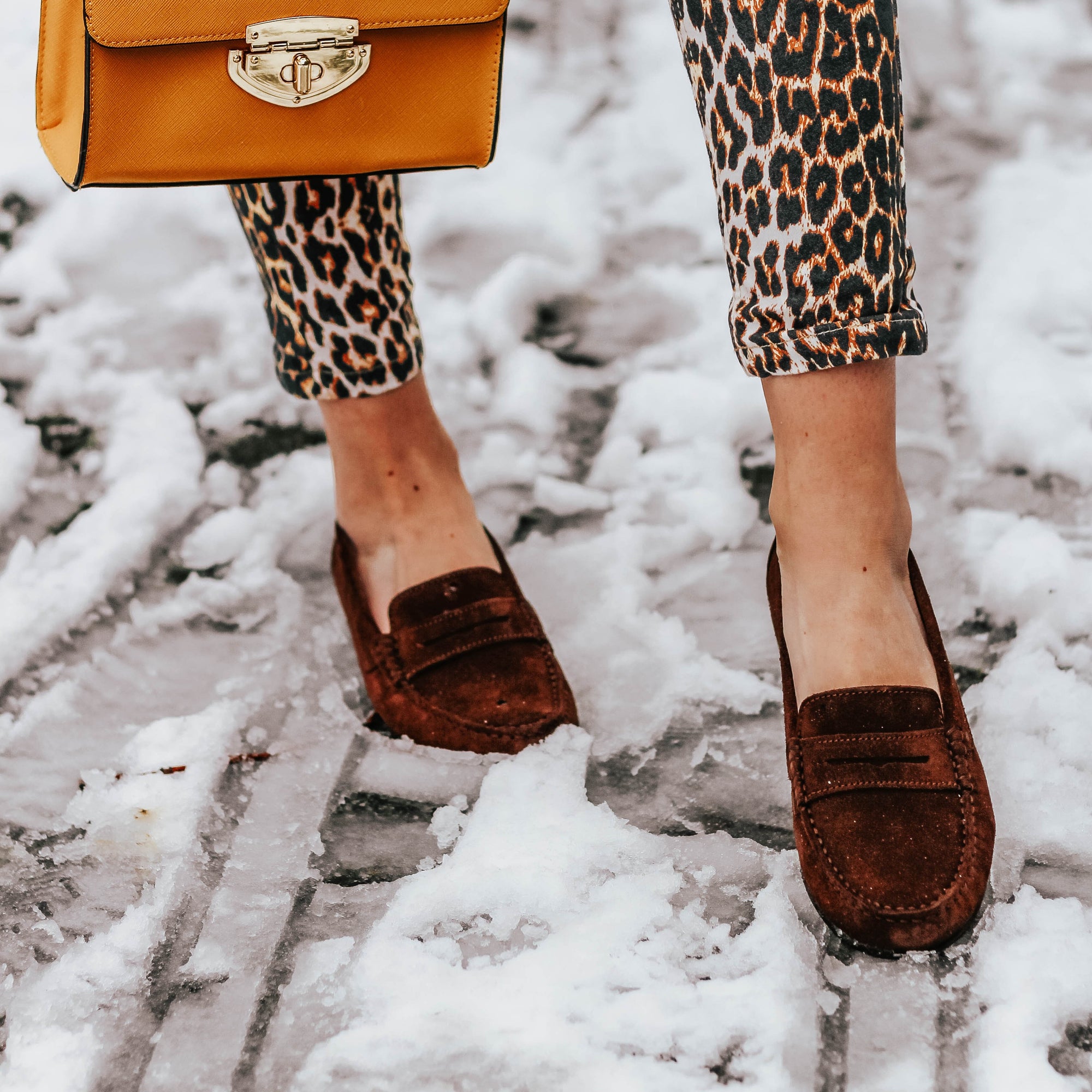 Hugs & Co. Suede Loafers styled by @aglassofice