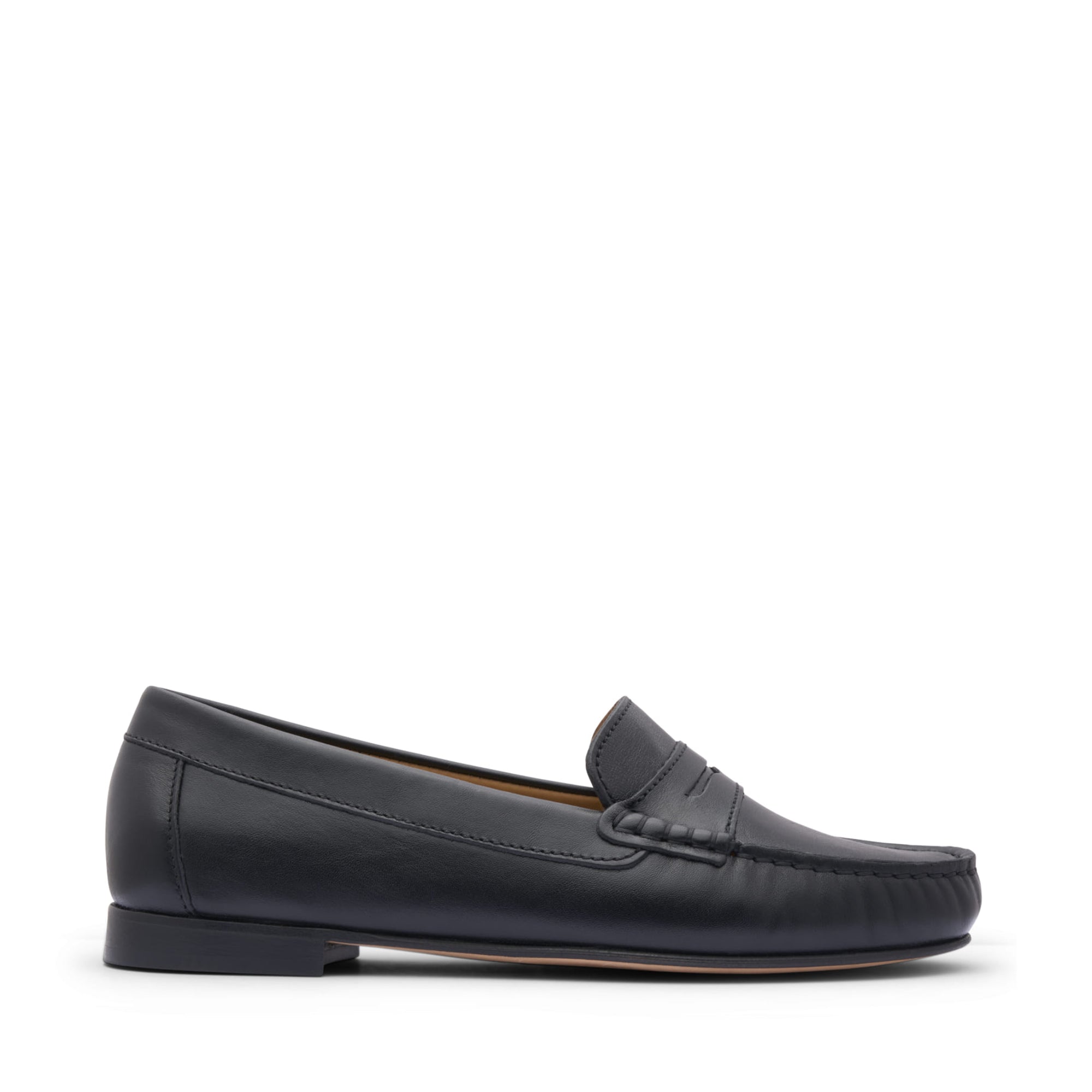 Women's Leather Sole Penny Loafers - Hugs & Co. Women's Leather Sole Penny Loafers - Hugs & Co.