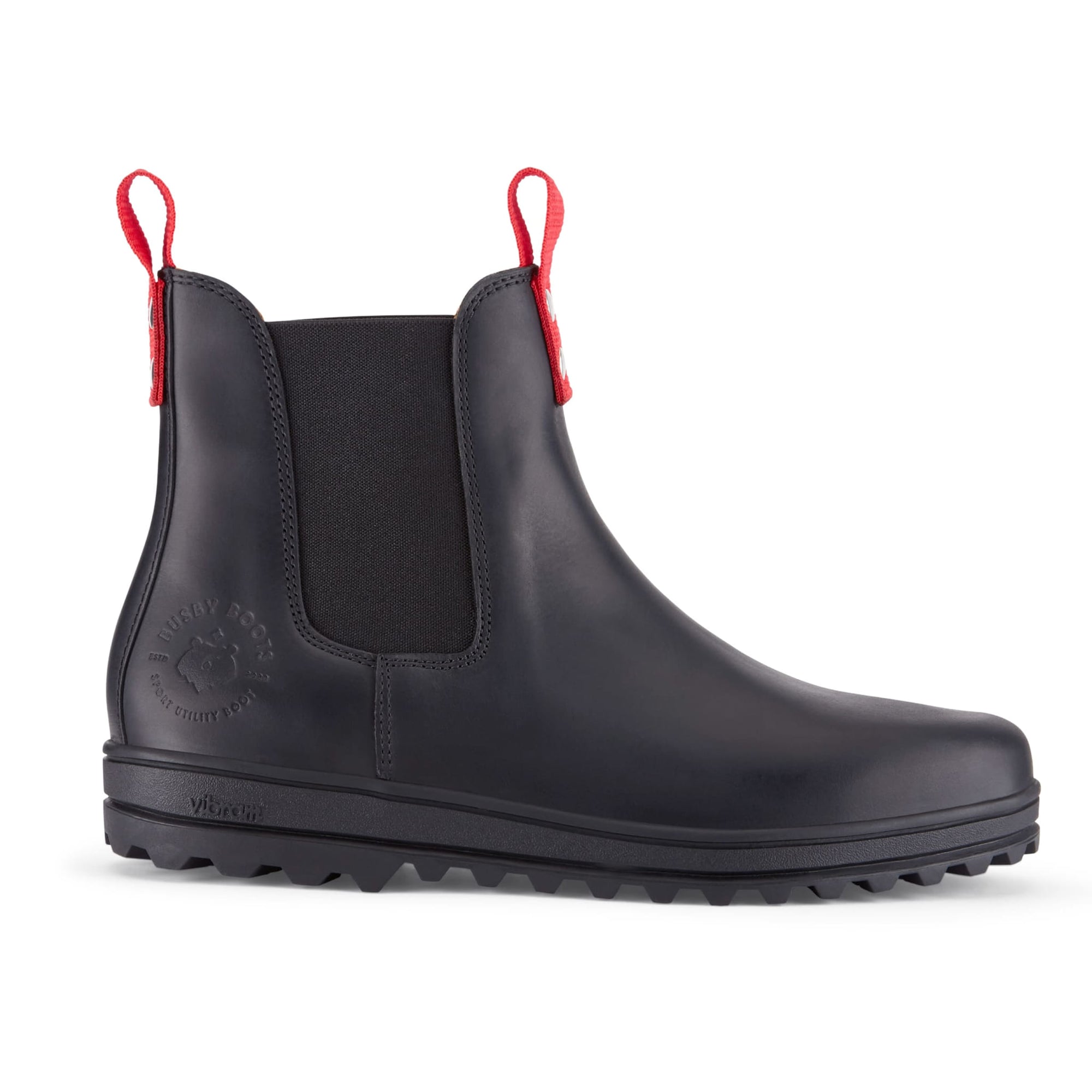 Busby Men's Winter Chelsea Boot, Black Leather