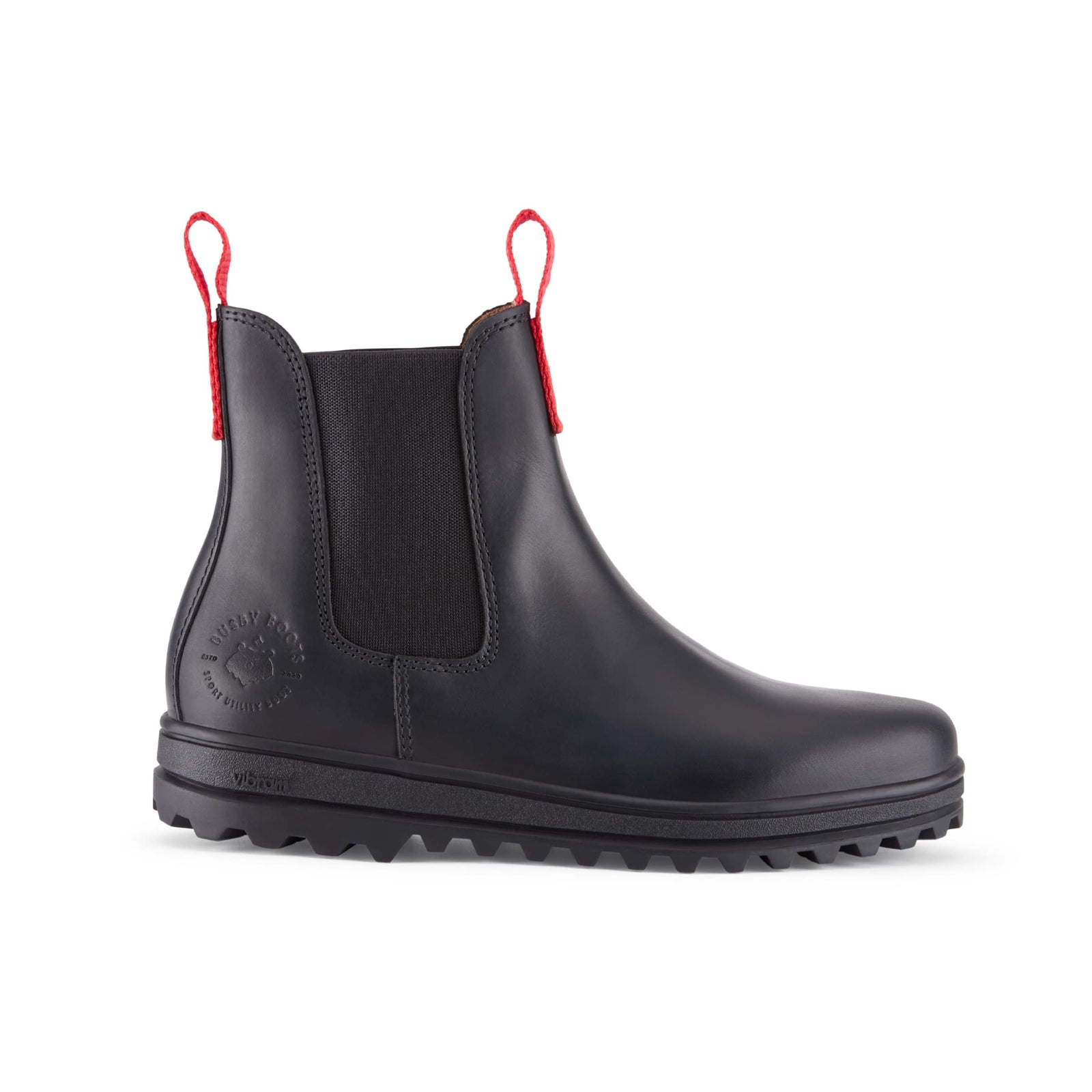 Busby Women's Winter Chelsea Boot, Black Leather