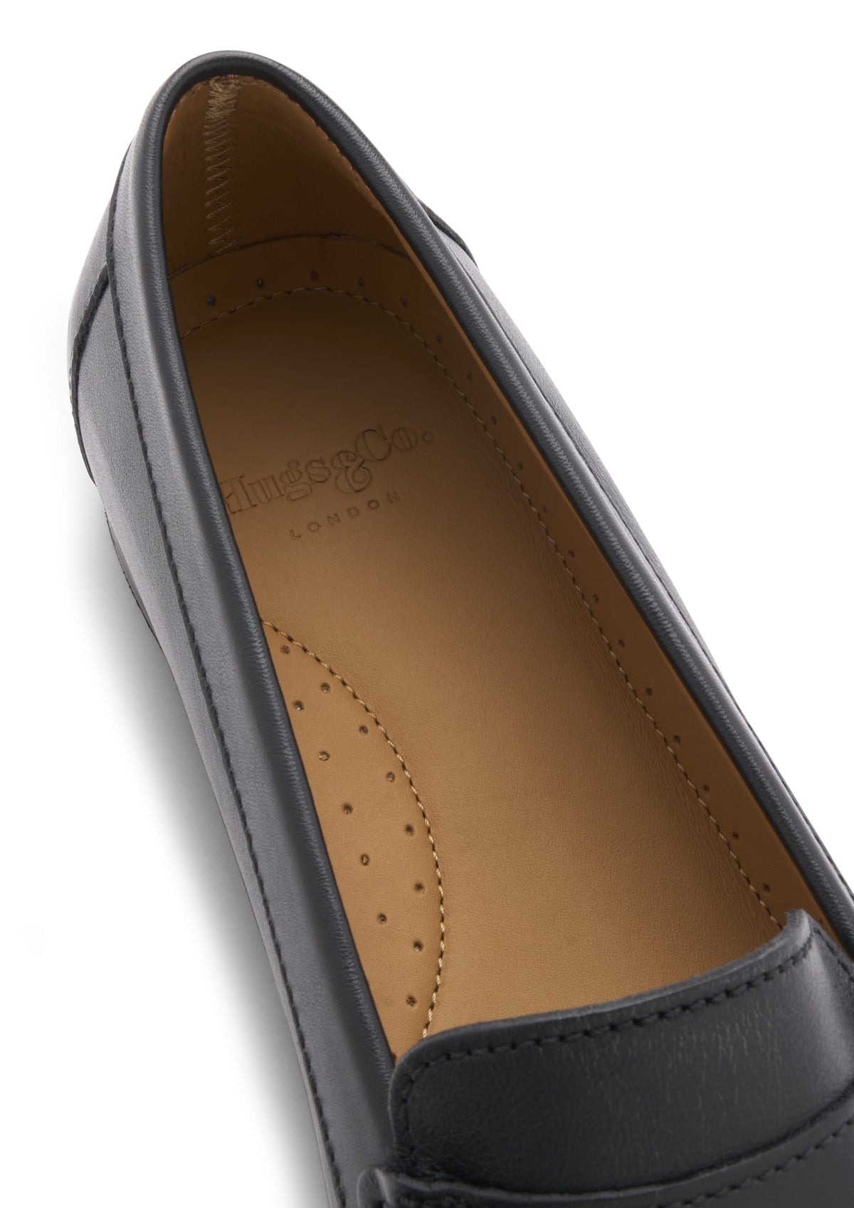 Women's Penny Loafers Leather Sole, black leather