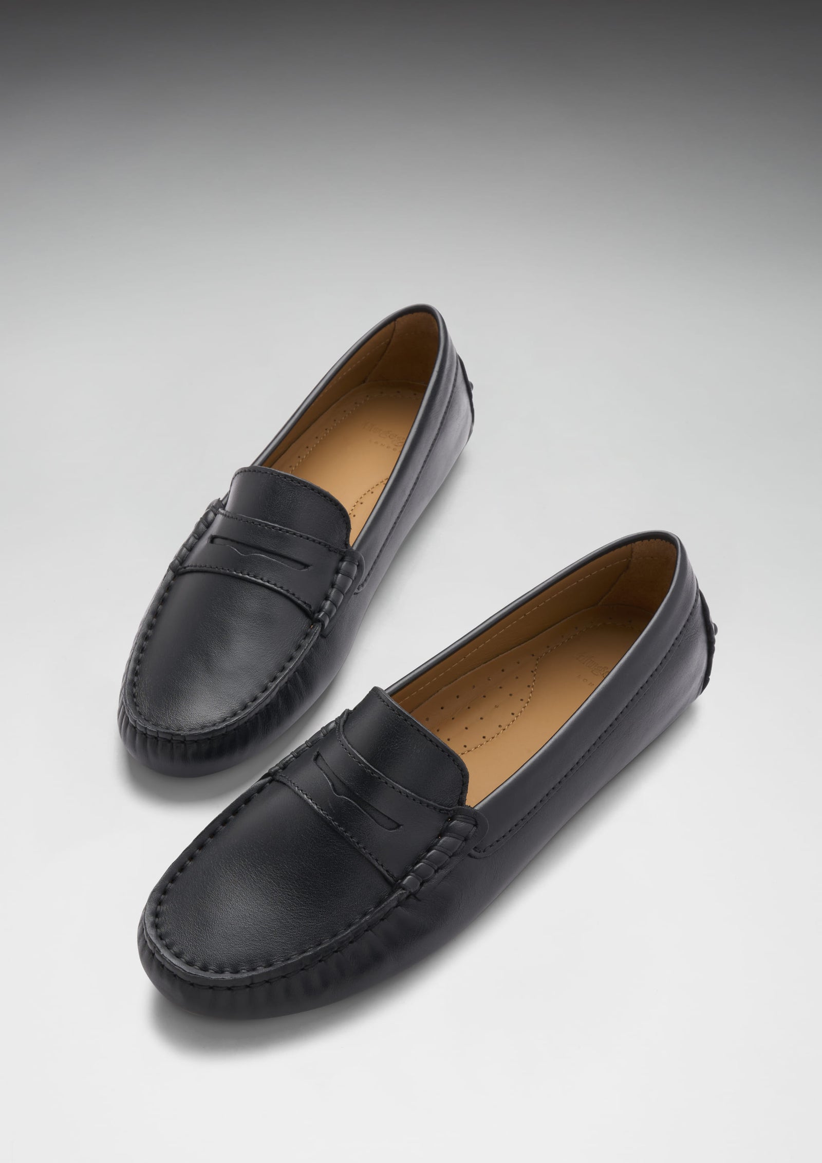Women's Penny Driving Loafers, black leather