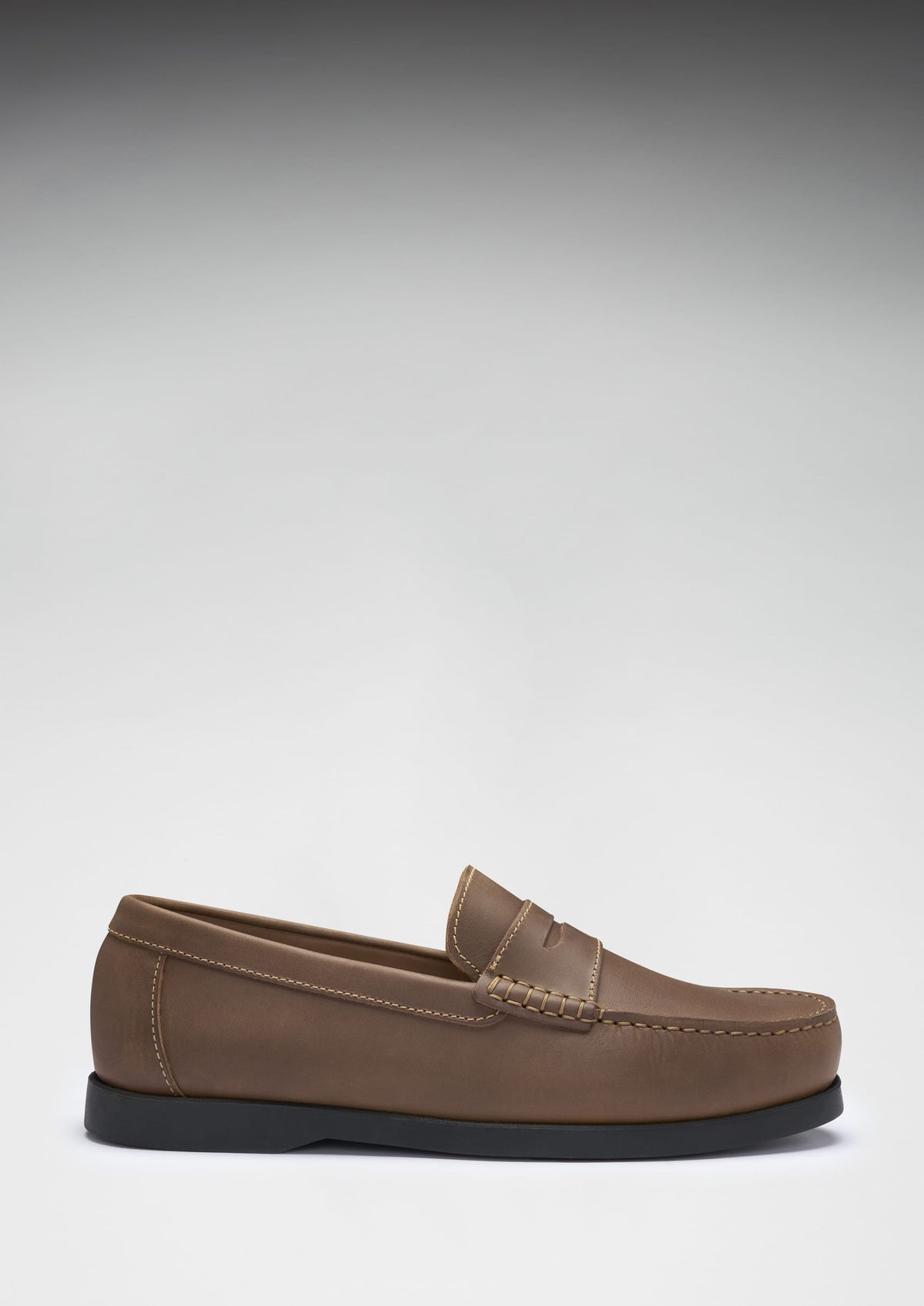 Boat Loafers, Brown Leather