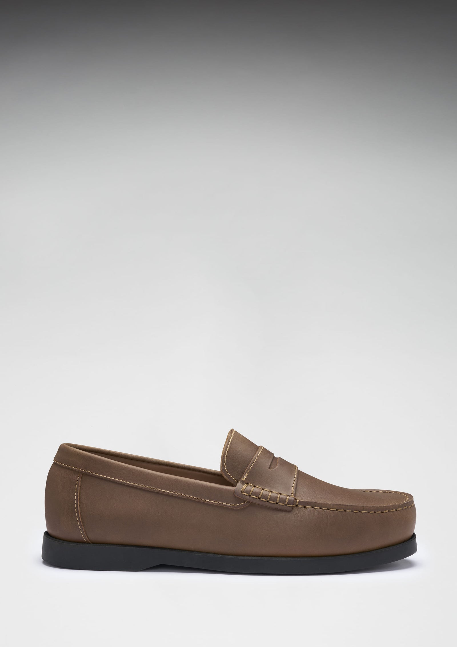 Boat Loafers, Brown Leather