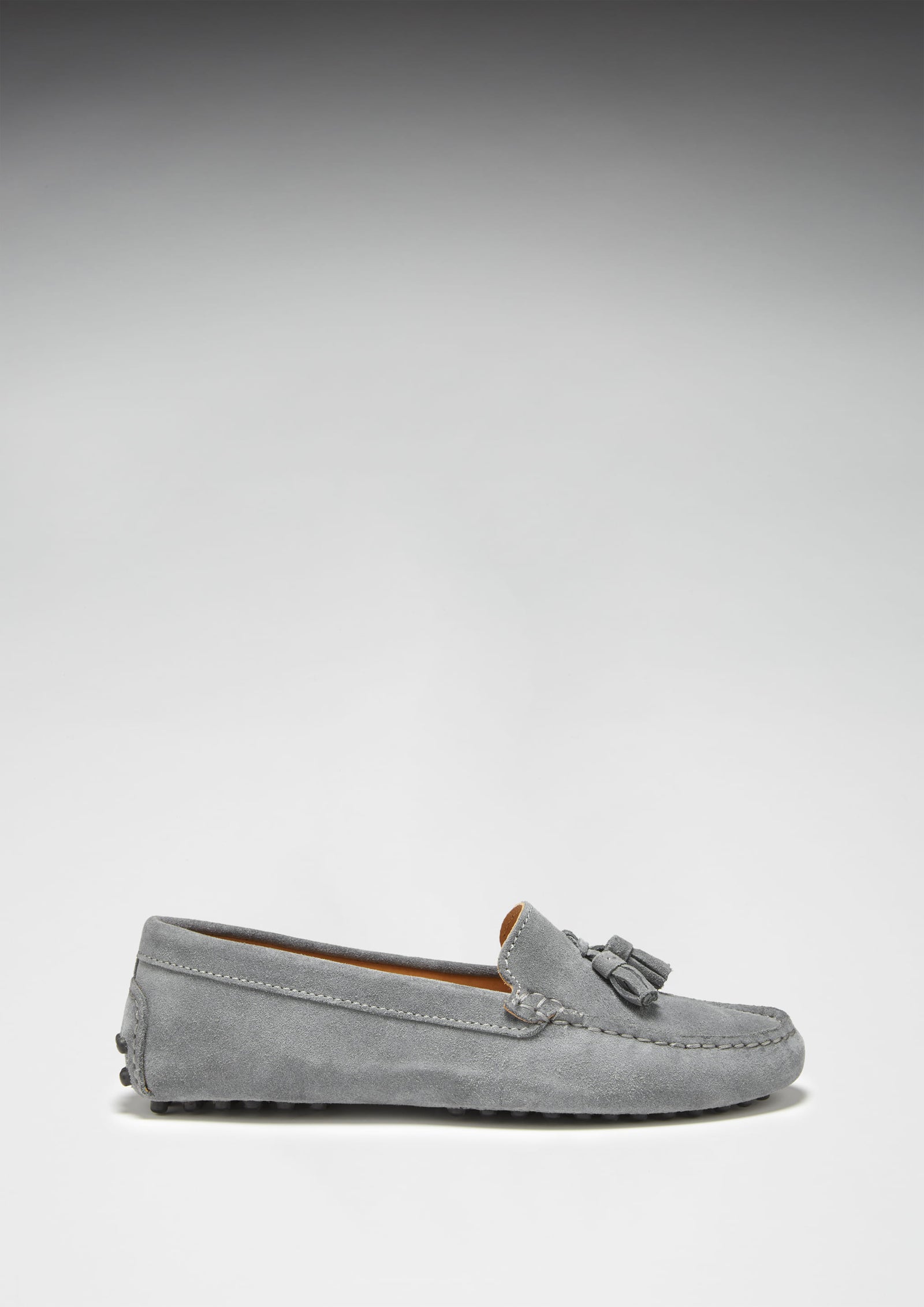 Women's Tasselled Driving Loafers, slate grey suede