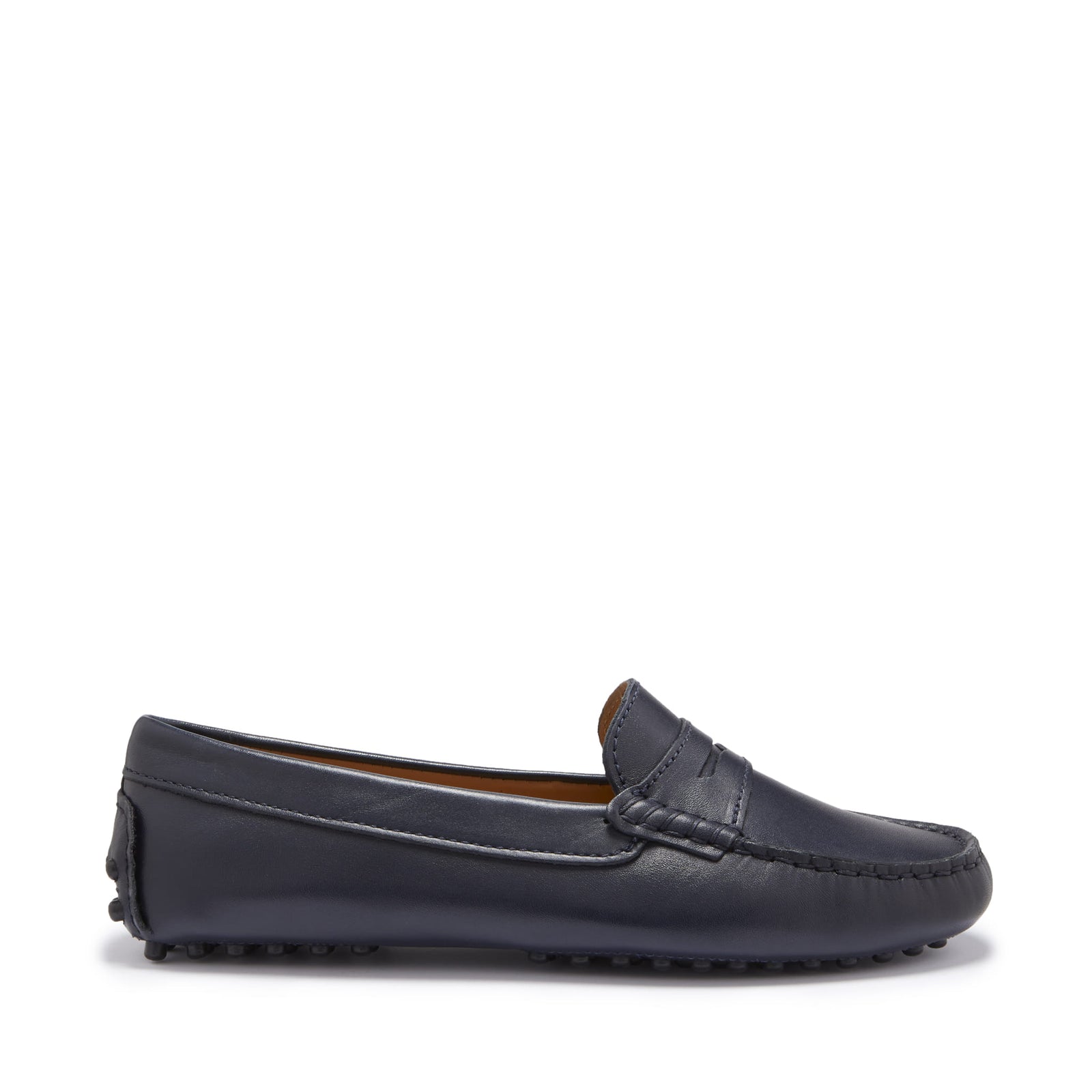 Women's Penny Driving Loafers, navy blue leather