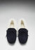 Women's slippers, sheepskin, navy blue suede