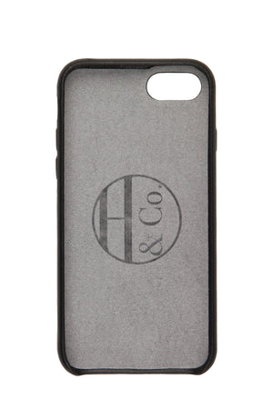 Coque iPhone 7/8, cuir noir