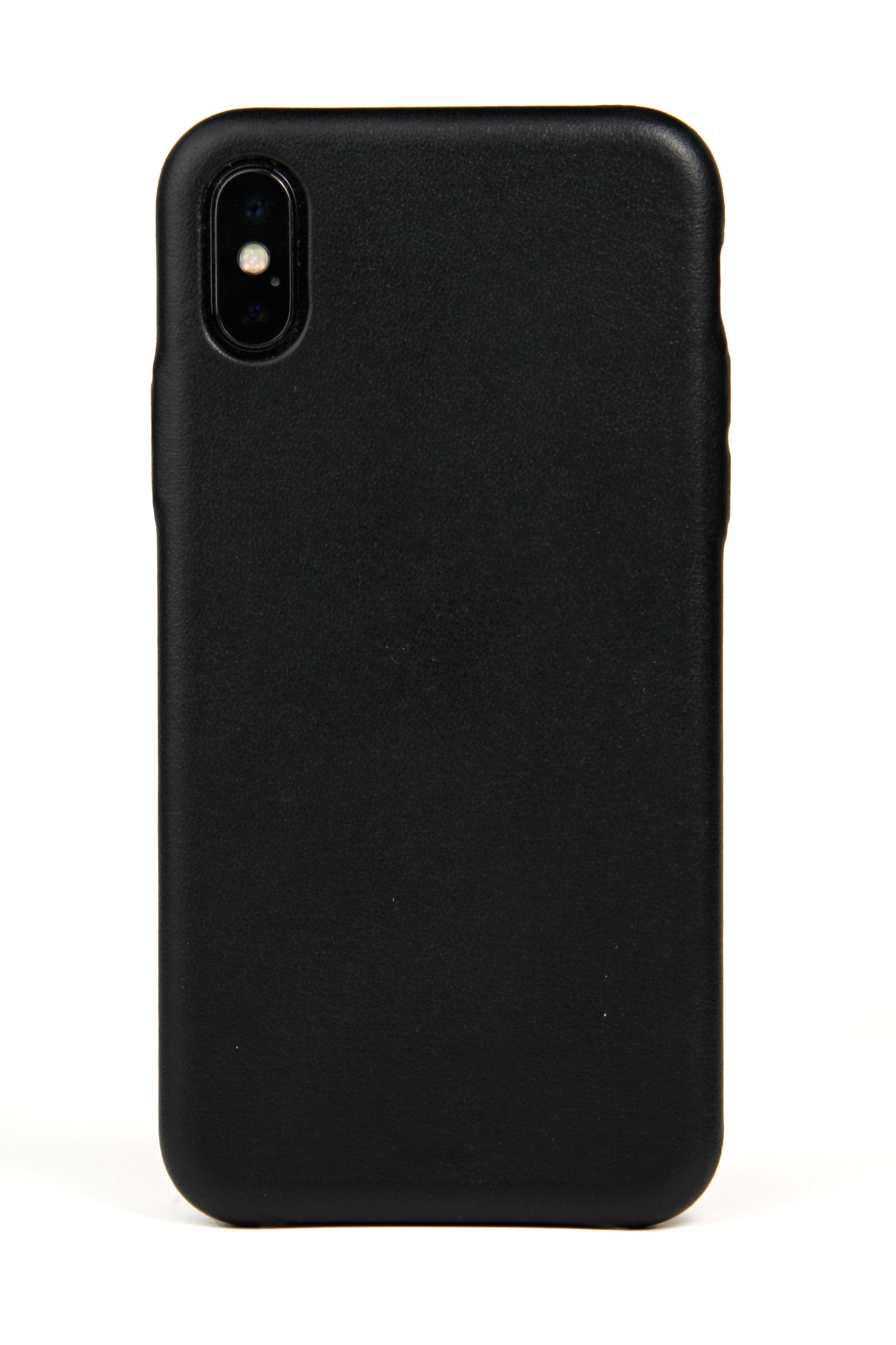 iPhone X Hülle, schwarzes Leder