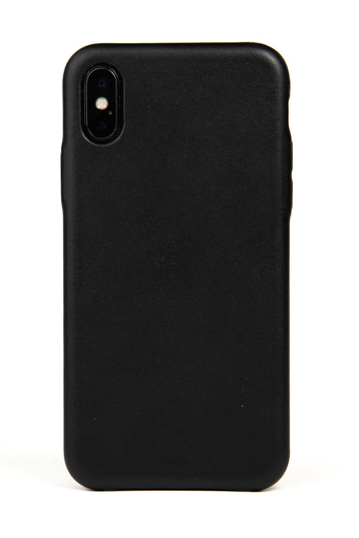 iPhone X Hülle, schwarzes Leder