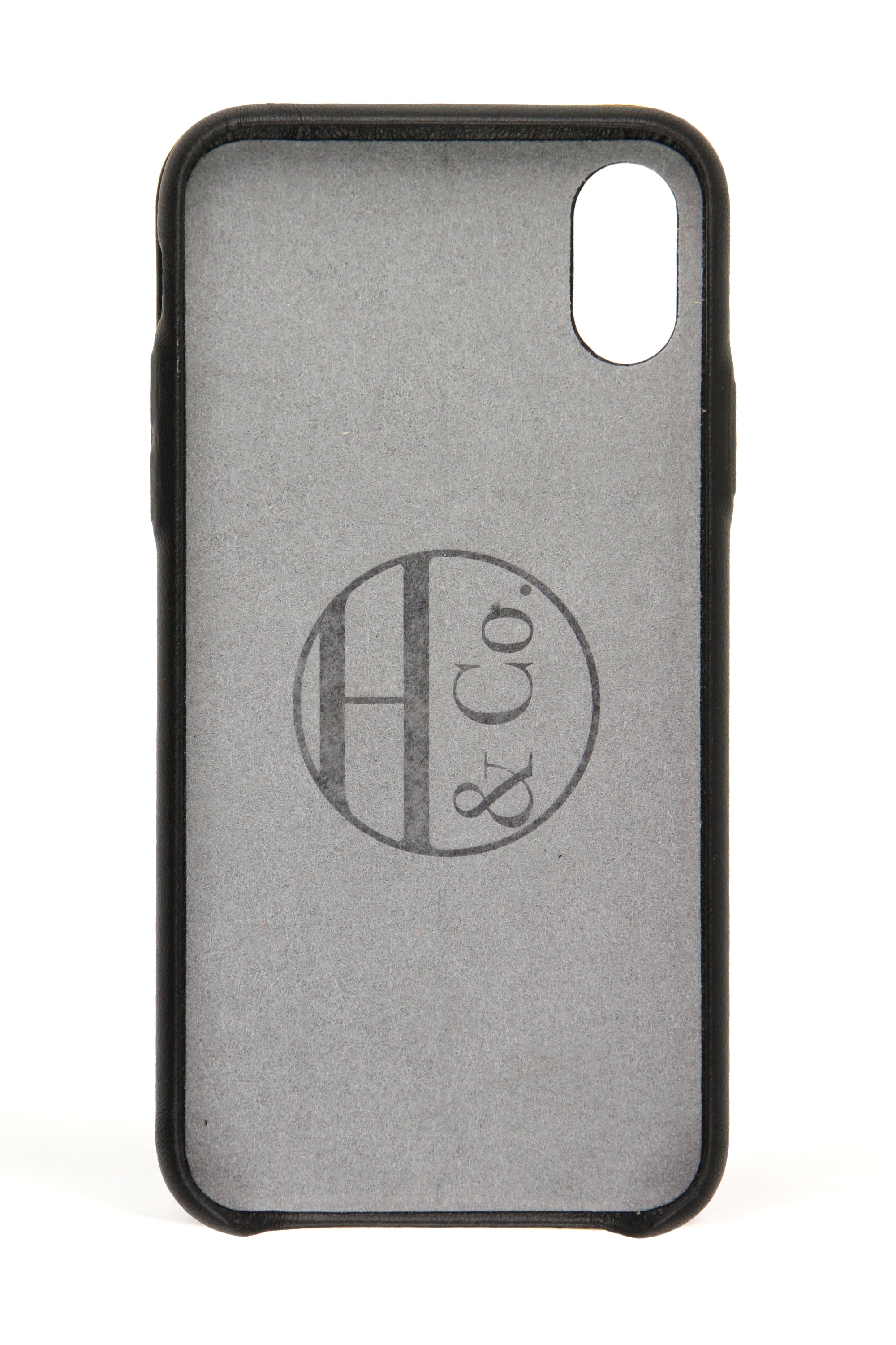 iPhone X Case, Black Leather - Main Image