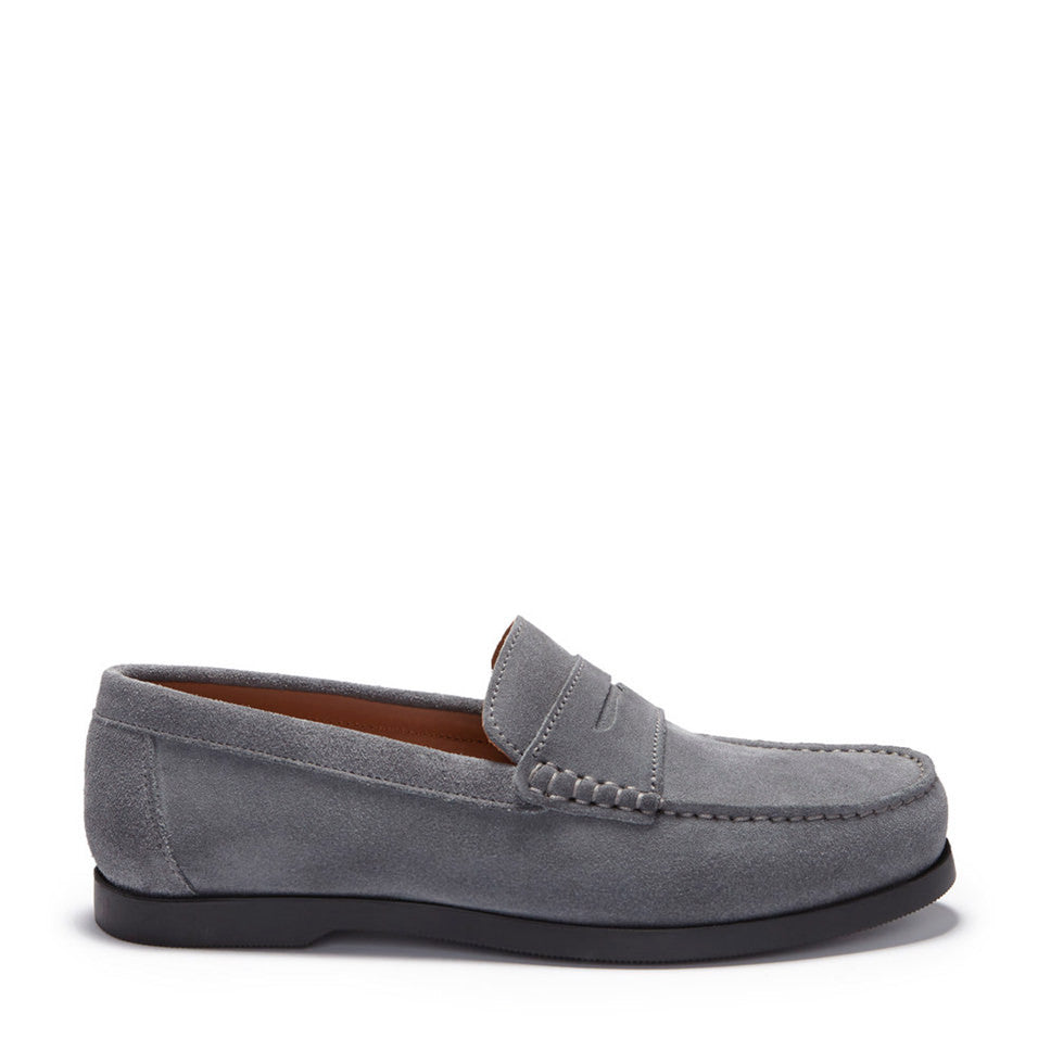 Boat Loafers, slate grey suede, Hugs & Co.