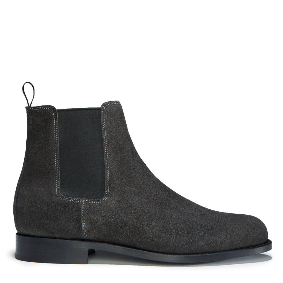 Grey Suede Chelsea Boots, Welted Leather Sole
