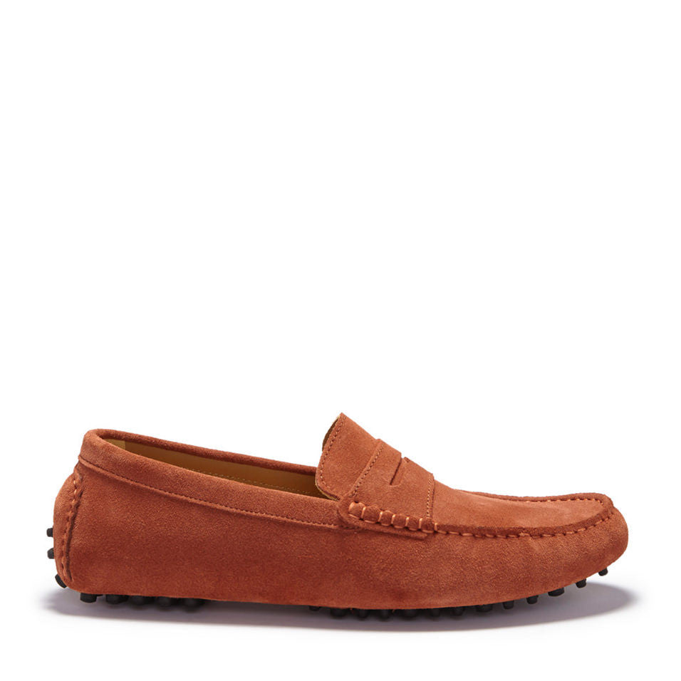 Side, Penny Driving Loafers, rust suede